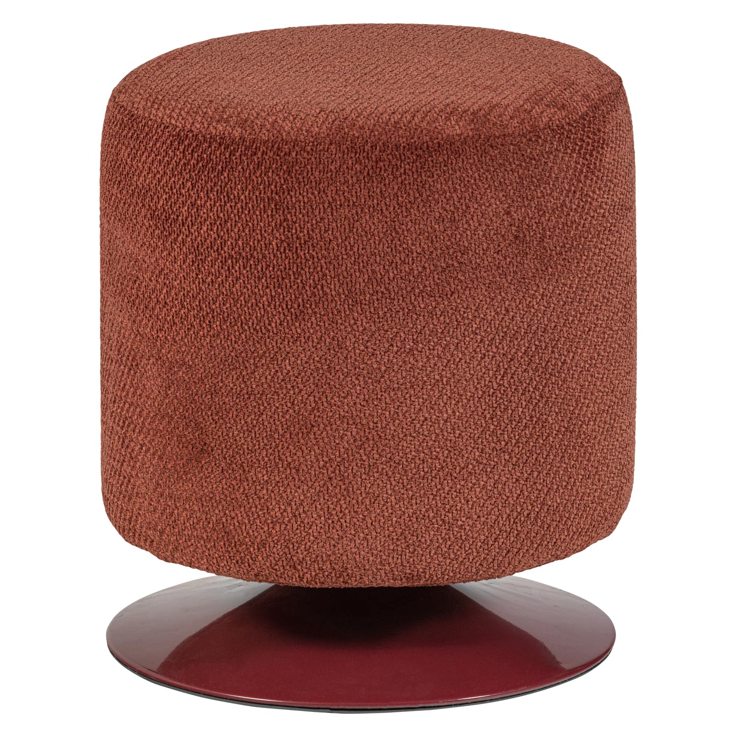 WOOOD Islen Hocker with Drehfuss Bouclé Bordeauxrot