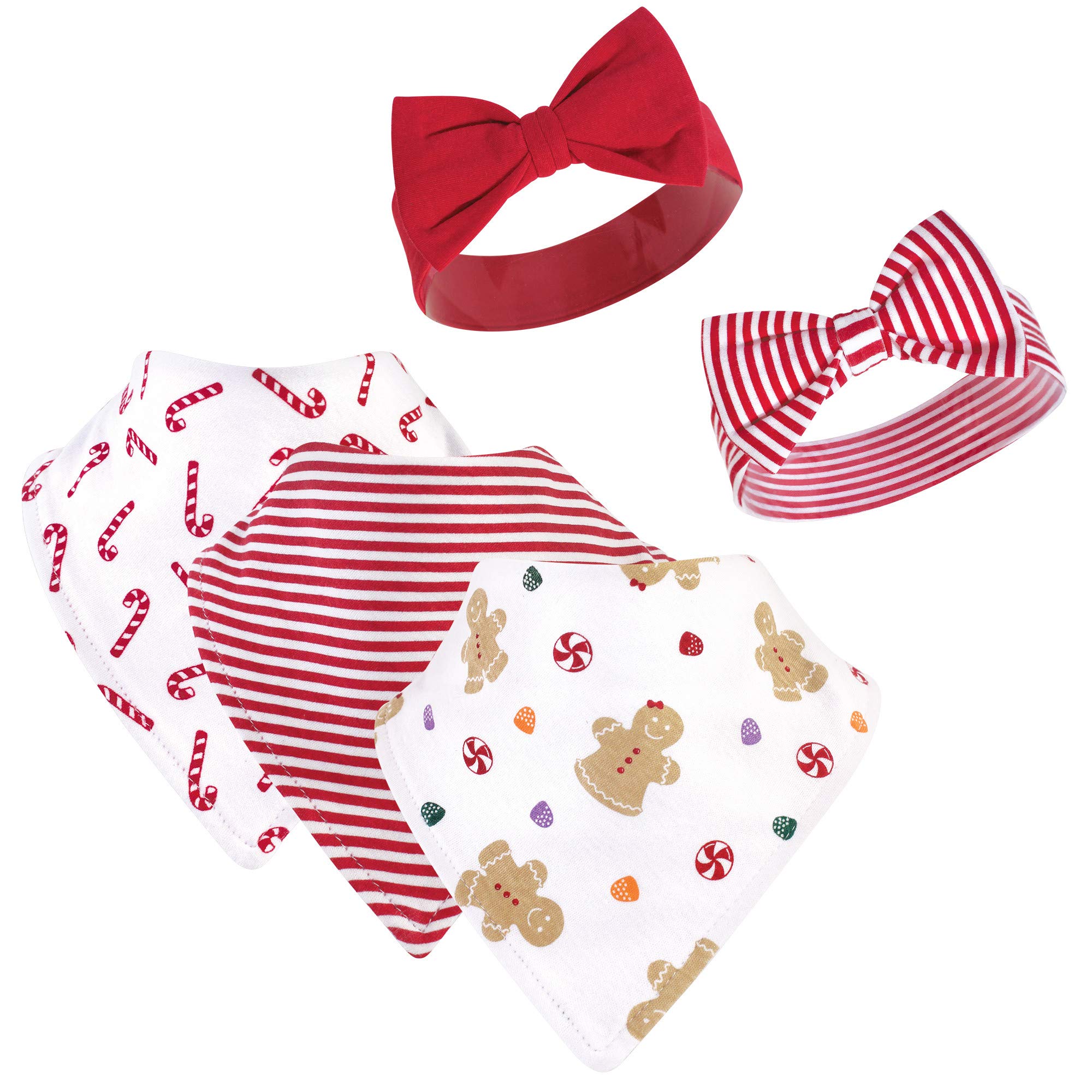 Hudson baby Opaska na głowę uniseks niemowlę Cotton Bib and Headband or Caps Set