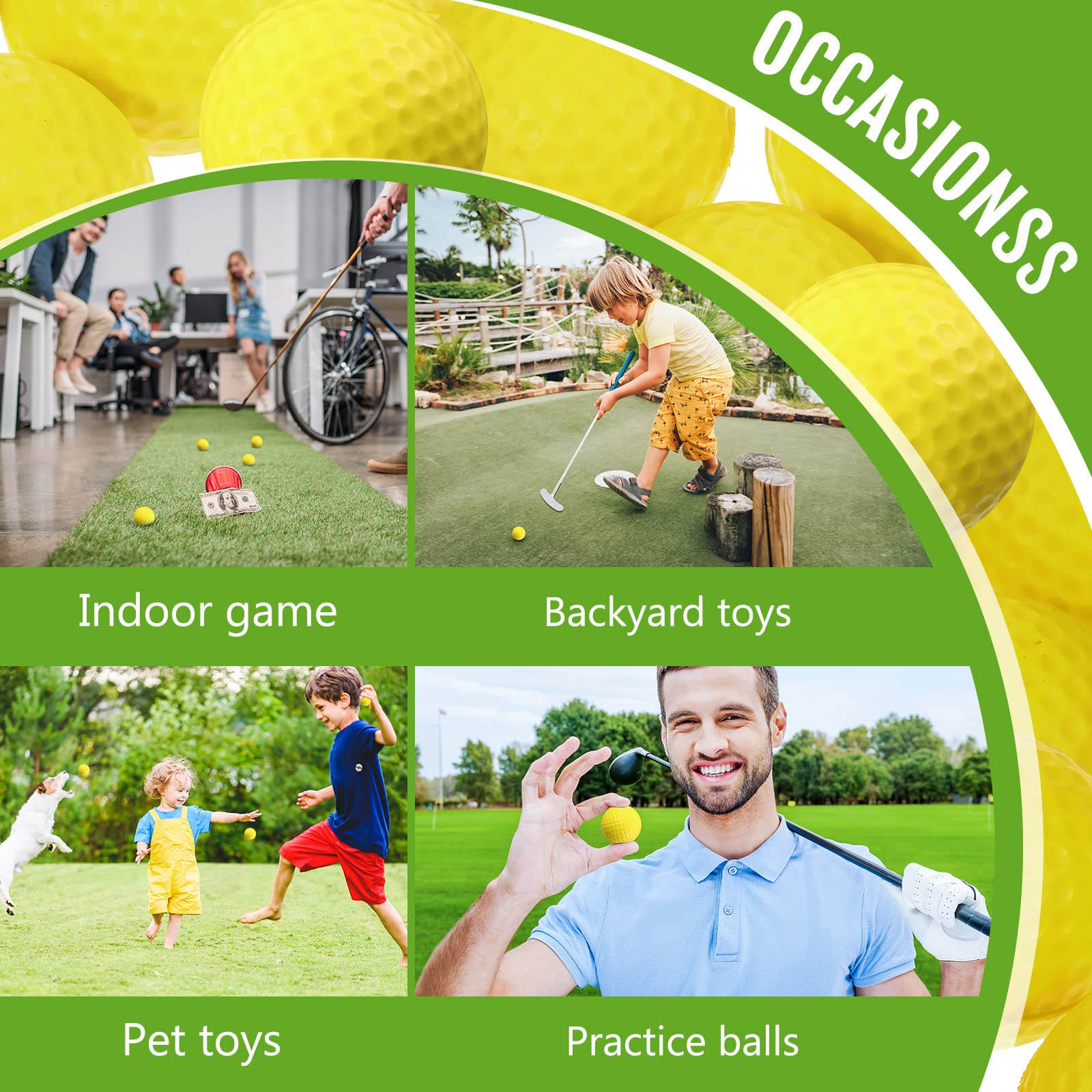 TUKIMA Junkin mit 80 Stück Schaumstoff-Bällen für Golfübungen, realistisches Gefühl und Flight-Training, Sportbälle, elastisch, weicher Schaum, Golfbälle für Innen- und Außenbereiche