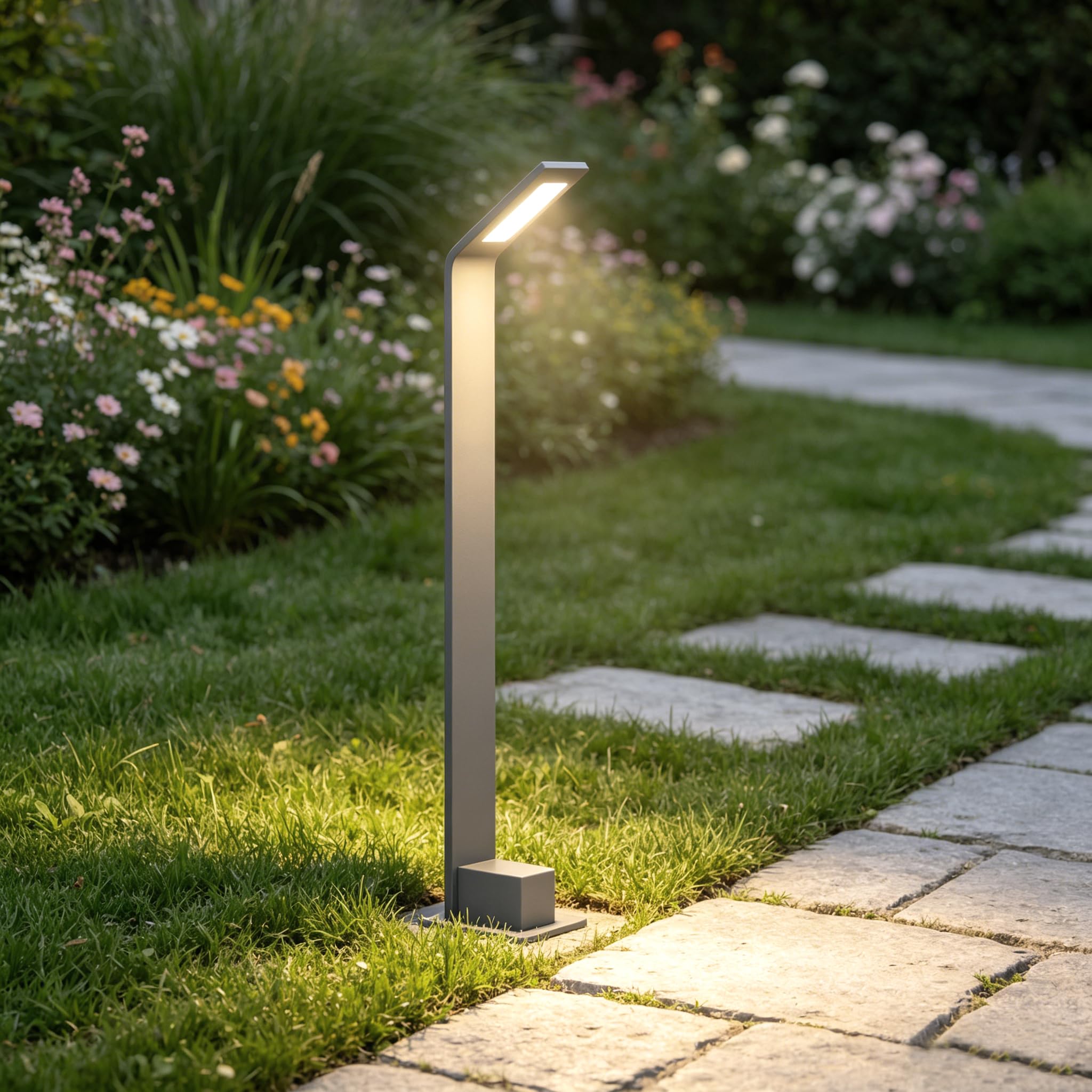 Mai & Mai Lampe sur Pied Extérieur Gris Foncé 128x98x808mm LED IP65 Jardin