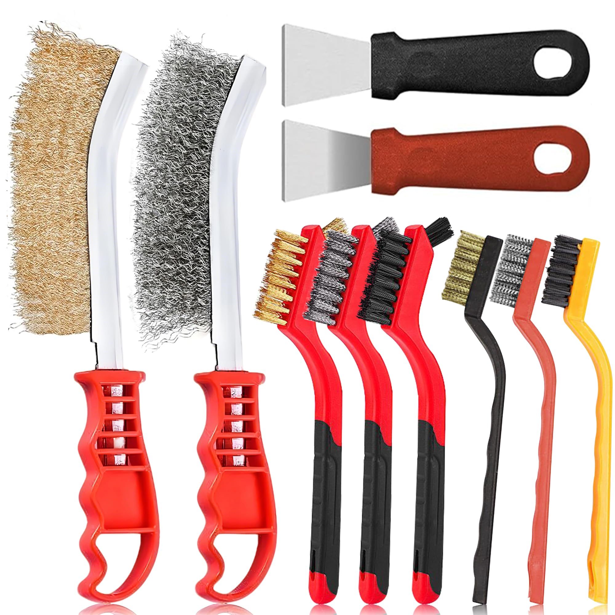 XiaoLidm 10 Pcs Wire Brushes for Cleaning Big and Small Wire Brush, Hand Wire Brush