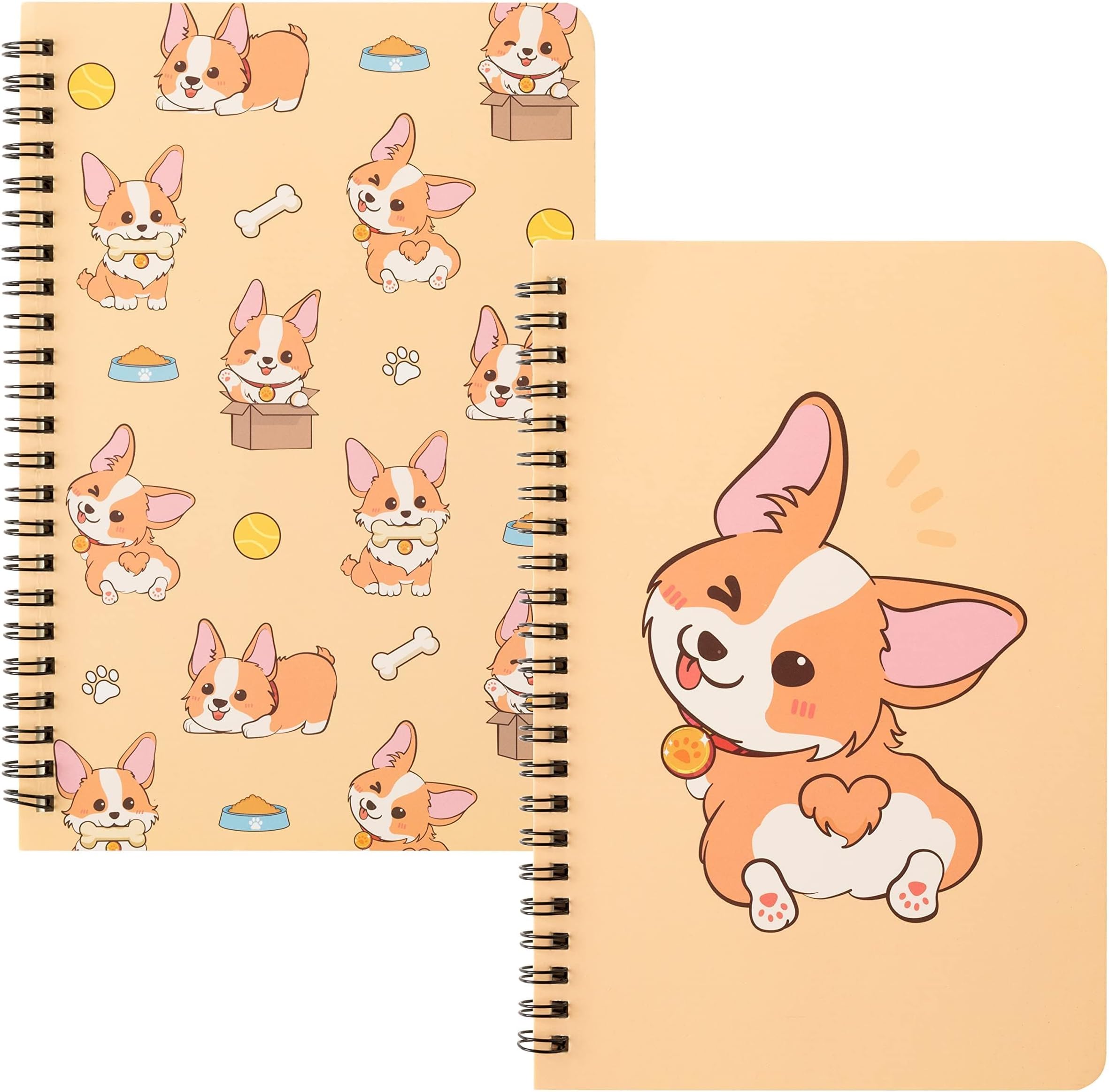2 A5 Corgi Spiral Notebooks