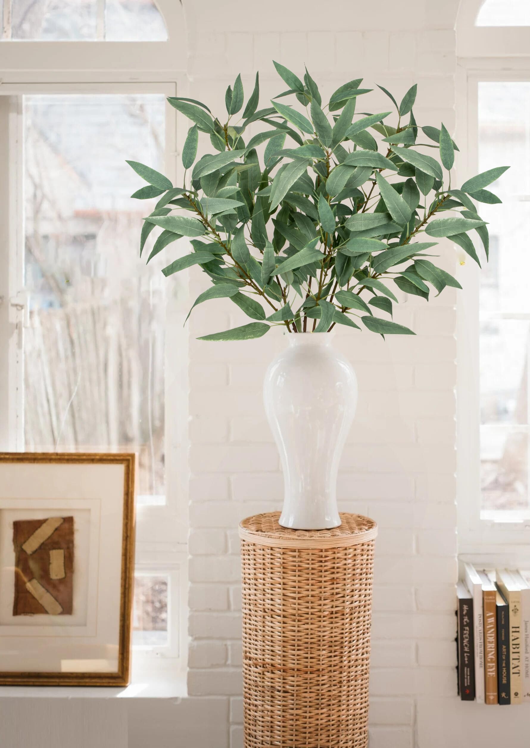 6 Bouquets Eucalyptus Artificiel NeoL'artes 66cm - Plantes Faux Vert Pour Décoration Maison Et Mariage