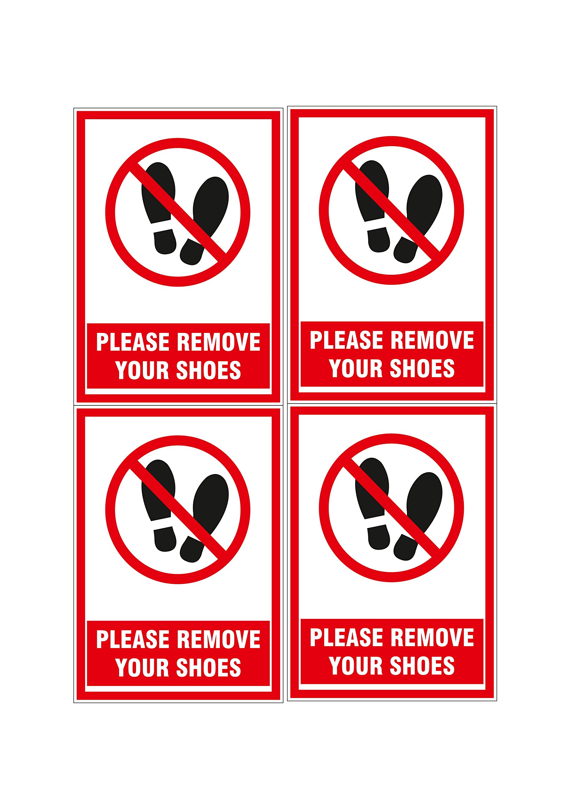 NS INVENTIVENESS - Please Remove Your Shoes Safety Sign PVC Sticker Pack of 4 - (Portrait A5, 6 inch X 8 inch) (B09NM7739P) Amazon Price History, Amazon Price Tracker