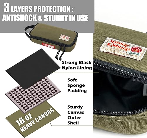 Miniatura 3 de Rough Enough - Organizador de cables de viaje con cremallera, estuche grande para lápices, bolsa de herramientas para electricista, bolsa de