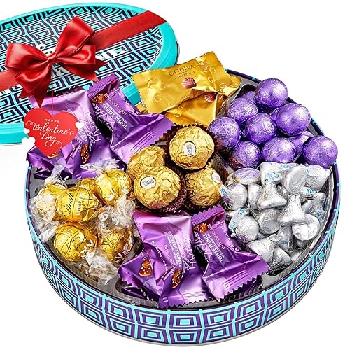 On Occasion Caja de regalo de chocolate gourmet – Paquete surtido de dulces con leche y chocolate negro para el día de San Valentín – Cestas de