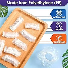 200 Pcs Ear Covers for Shower - Disposable Ear Covers for Hair Dye - Waterproof, Lightweight, Durable Plastic | Comfortable to Wear, Easy to Stretch, Suitable for Adults at Home, Spa, Travel, Hotel