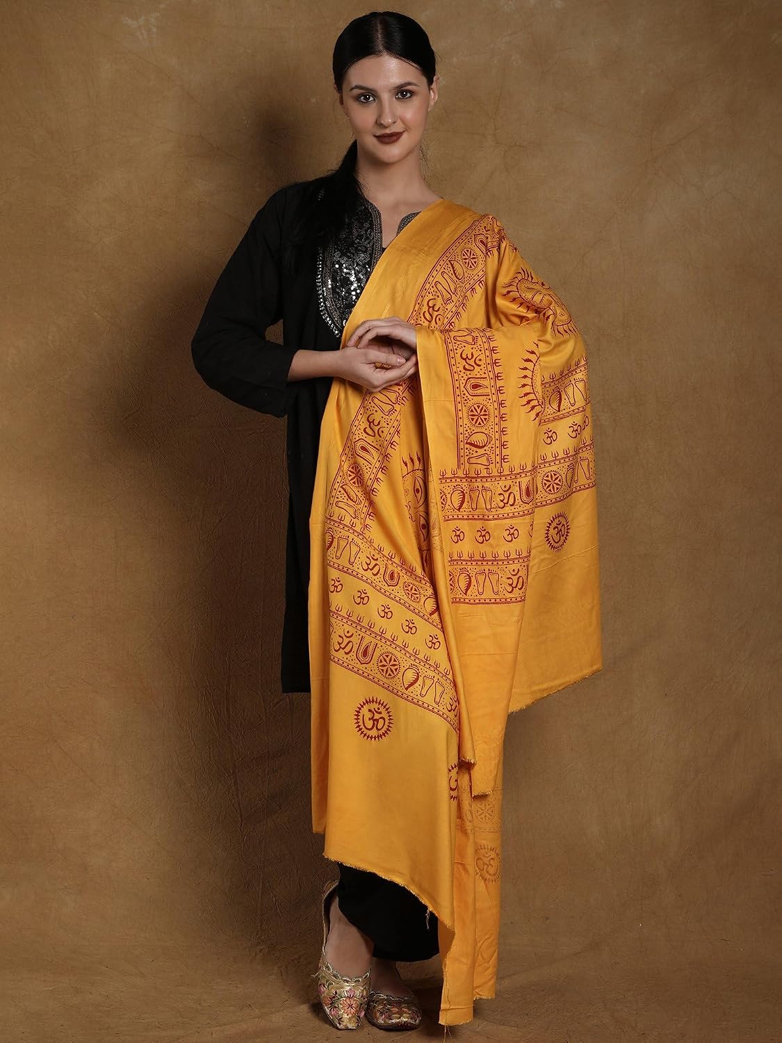 Exotic India Printed Surya (Sun God) Prayer Shawl