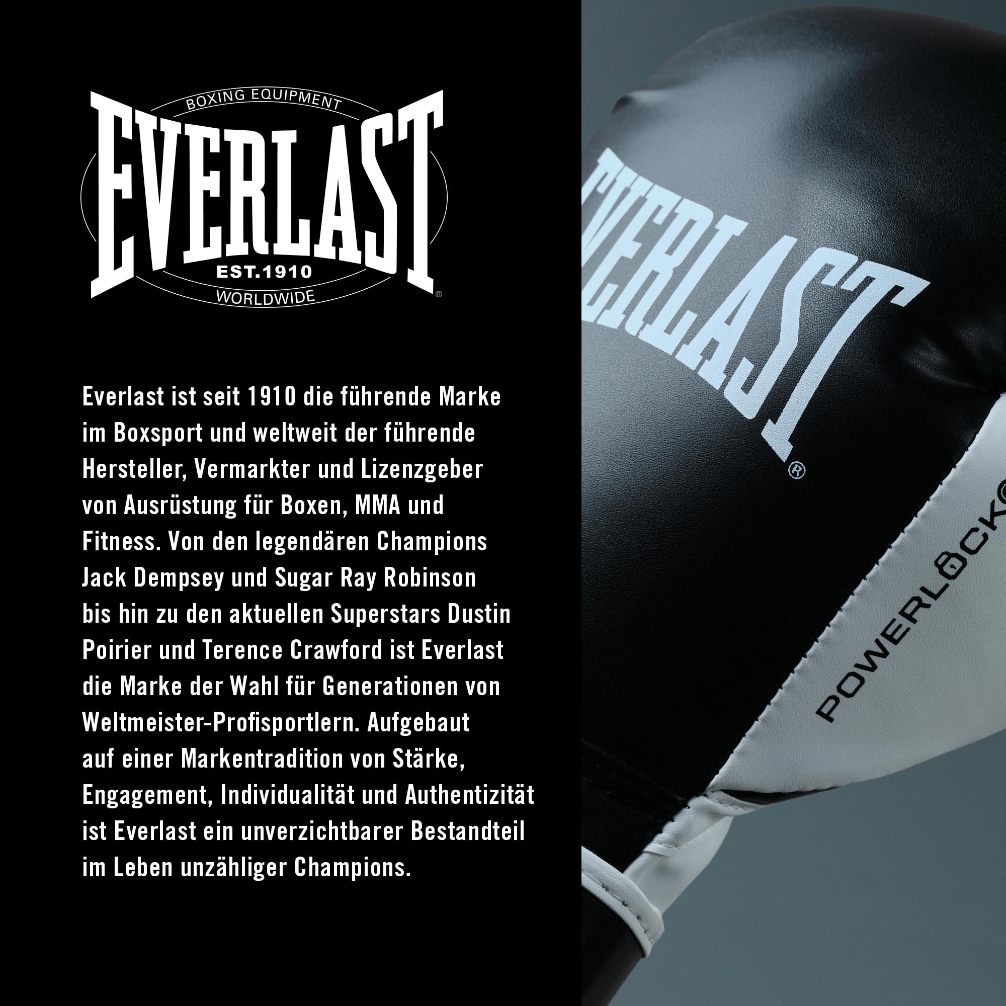 Everlast Powerlock OG Advanced Boxhandschuhe Sandsack-, Mitt- & Sparring-Handschuhe mit Klettverschluss, EverDri, C3-Schaumstoff, ergonomischer Griff – Original Everlast Ausrüstung