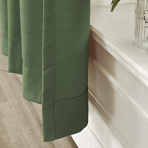 Miniatura 139 de Frelement Cortinas plisadas de lino de algodón extra anchas para oscurecer la habitación, 120 pulgadas de ancho x 96 pulgadas de largo, cortinas