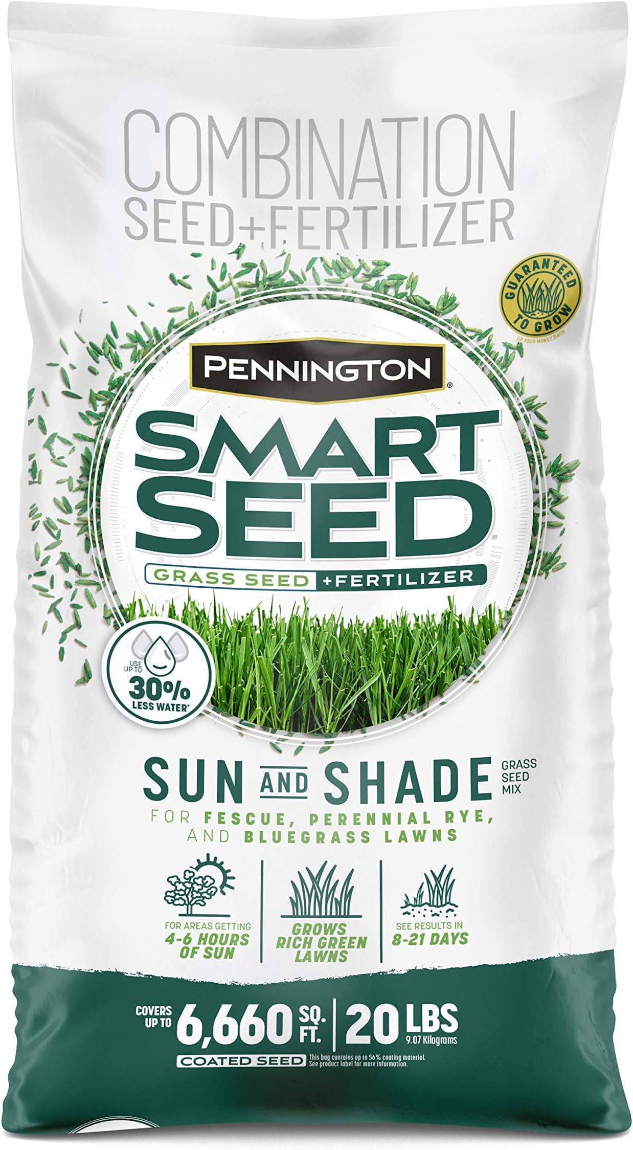 Smart Seed Sun and Shade Grass Mix 20 lb, Black Label