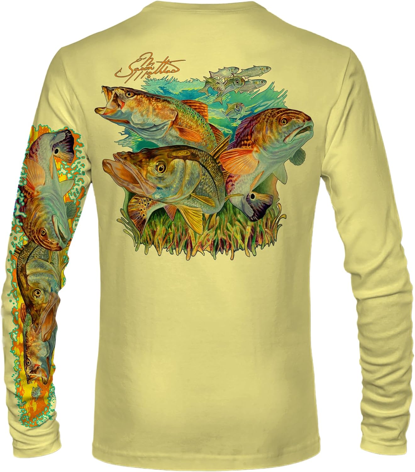 Men’s “Inshore Slam” Comfortable Fishing Shirt-UPF 50+ Interlocking Fabric, Quick-Dry, Ideal for Anglers (JM010)