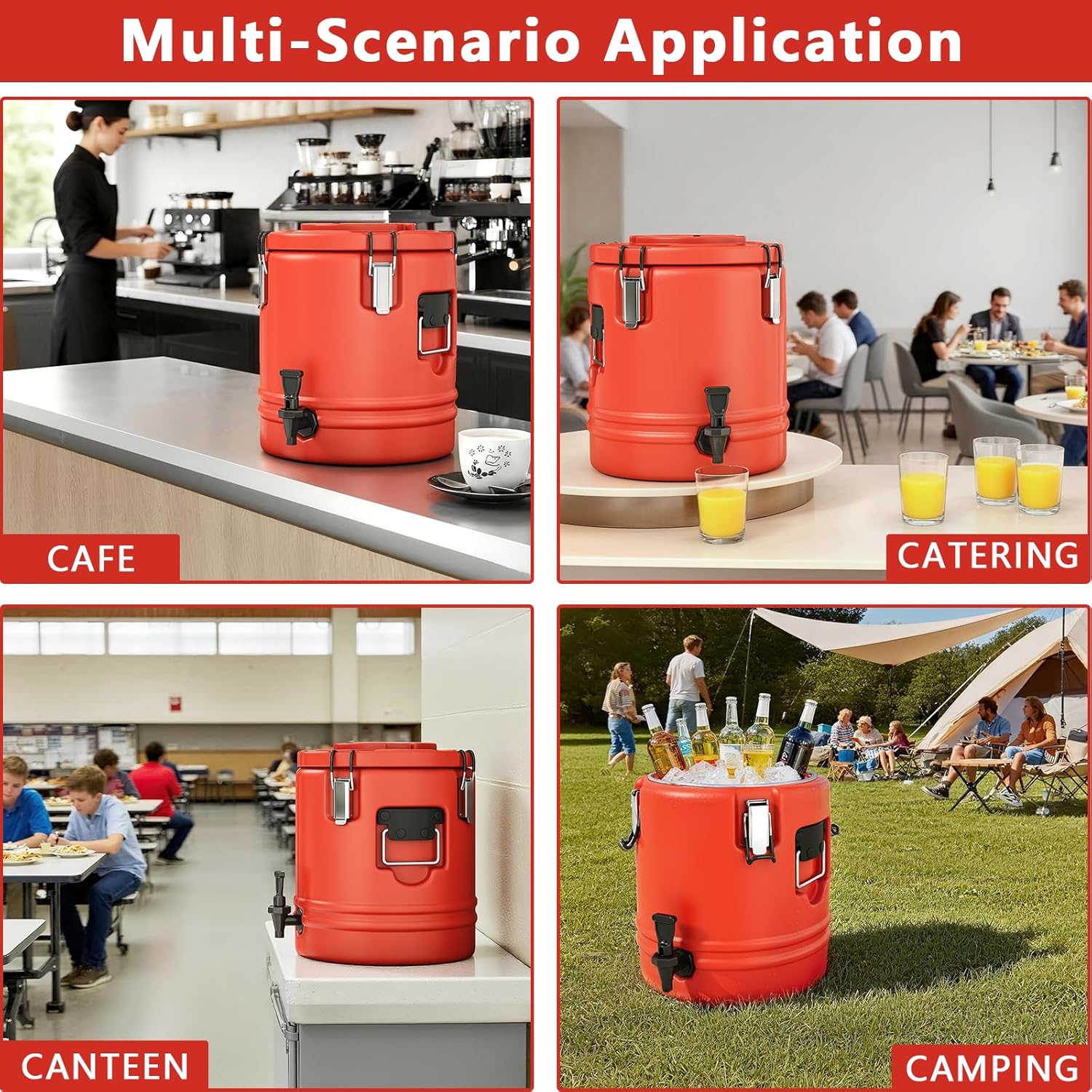 5.3 Gallon Insulated Beverage Dispenser, Hot Beverage Dispenser, Water Jug Insulated, 304 Stainless Steel Insulated Drink Dispenser for Hot & Cold Drinks