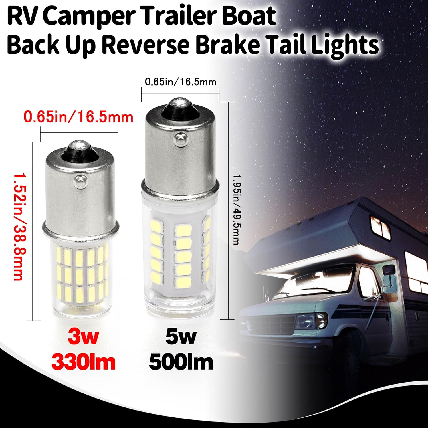 Ziomitus 10Pack 1141 1156 Interior LED Light Bulbs for Auto RV Backup Light Bulb, Super Bright 6000K White 1003 7506 BA15S LED Bulbs Replacement for Camper Trailer Motorhome Boat Trunk Lights(10-30V)