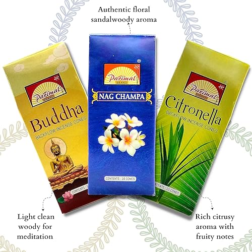 Miniatura 4 de Hem Conos de incienso de reflujo para cascada (3 tipos, 120 conos de incienso de cono) conos de incienso de sangre de dragones, incienso de incienso