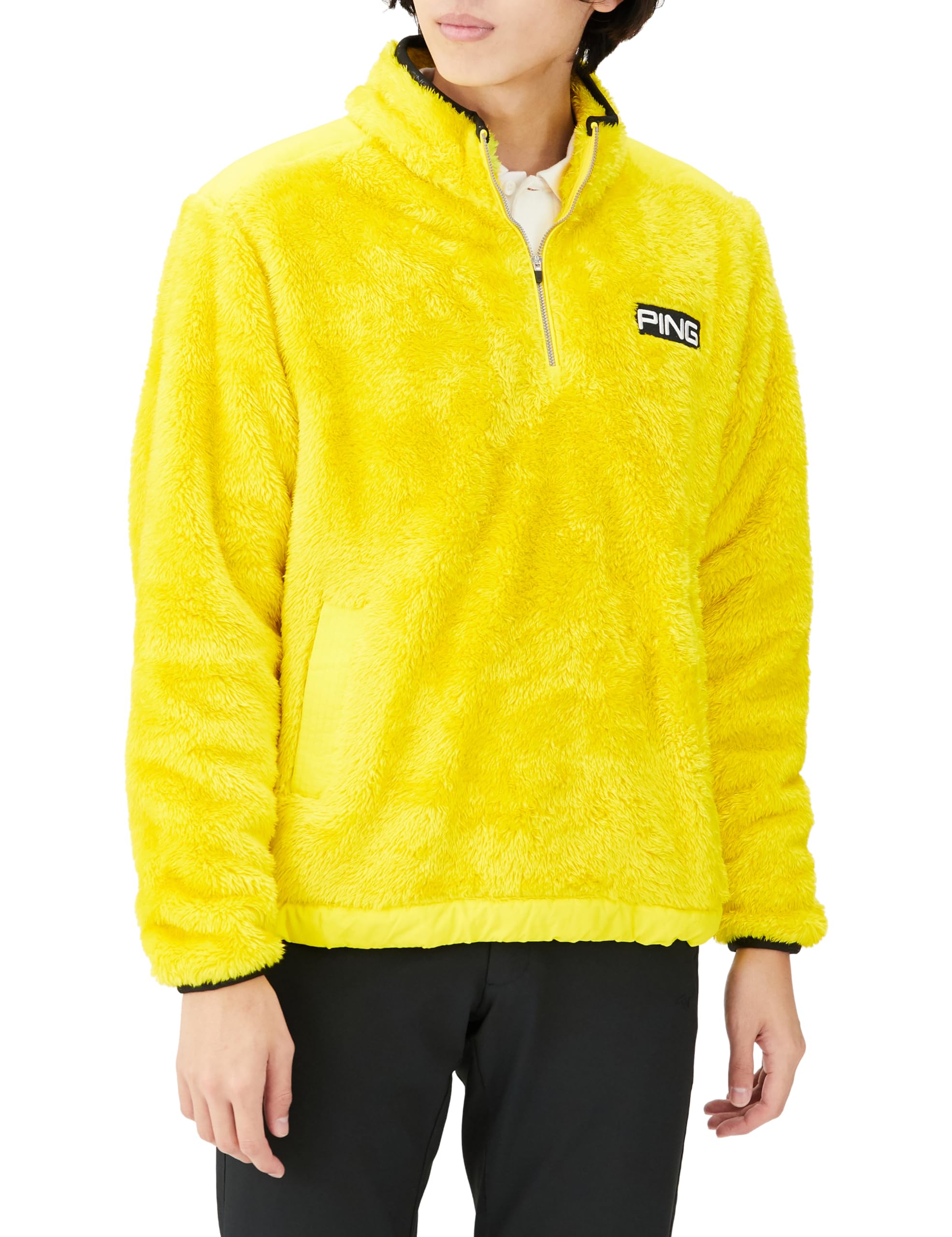 Amazon | [ピン アパレル] メンズ ハーフジップブルゾン (ボアフリース