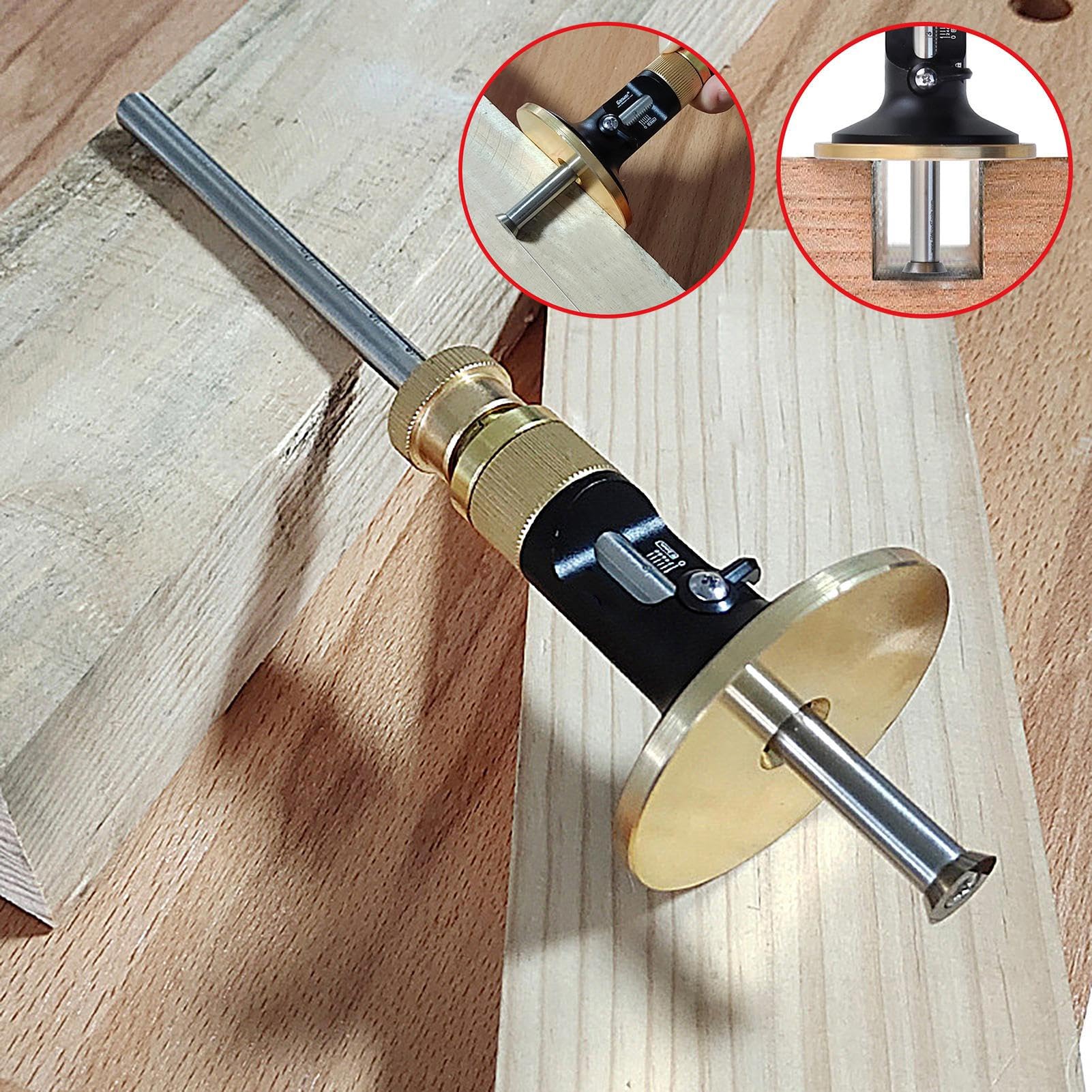 Medidor de marcado - aleación de aluminio + + acero inoxidable | Bolígrafo | de madera europeo| Guía de herramientas de escritura de madera para carpinteros, carpinteros, medidores, ruedas, trabajos