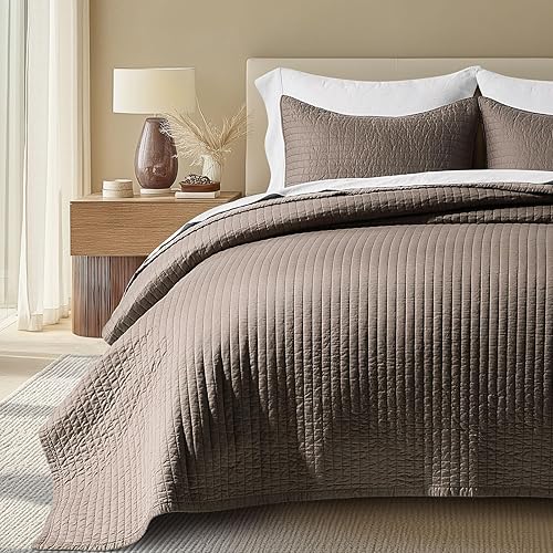 Miniatura 17 de EVERGRACEHOME Juego de edredón de satén de algodón tamaño King, edredón prelavado con costura de canal de algodón, juego de ropa de cama suave y