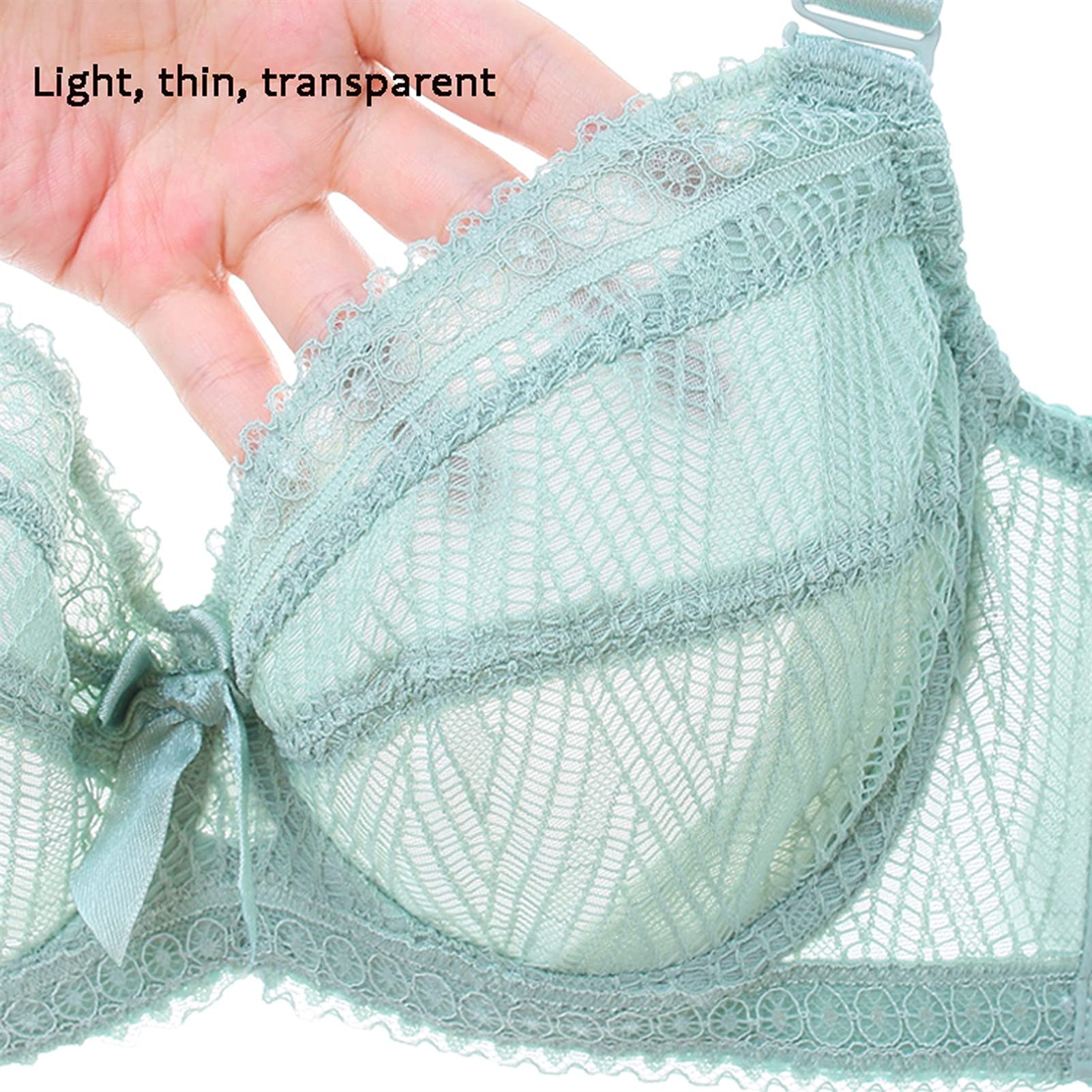 Brasier Minimizador para mujer, sujetador de encaje con figura completa, cobertura completa, sin acolchado, color verde