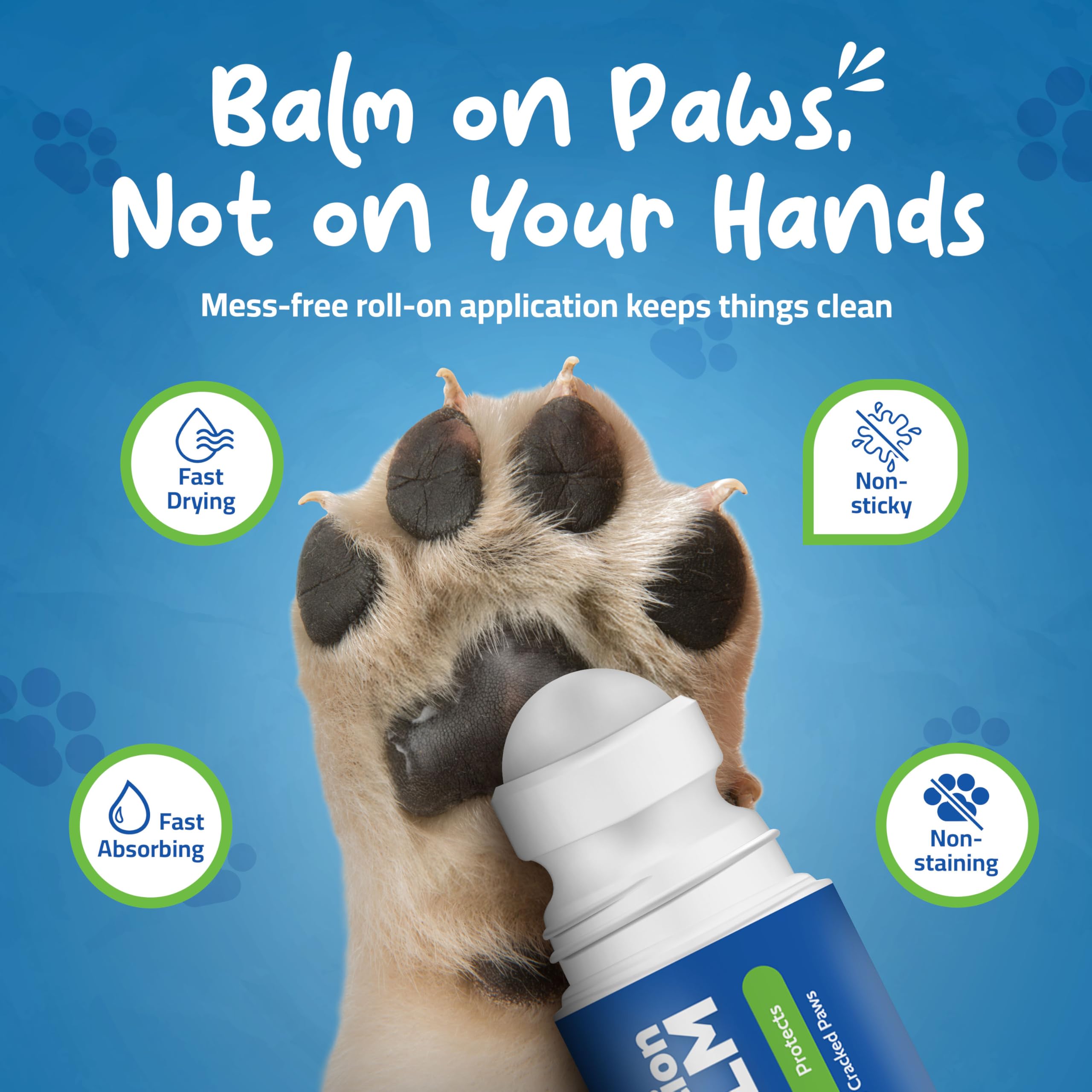 Roll-On Dog Paw Balm - Moisturizer & Soothing Protection from Snow & Hot Pavements - Snout Soother for Dogs - Easy & Fast to Apply, Natural, Non-Toxic, Food-Grade, Lick-Safe Wax - image 5