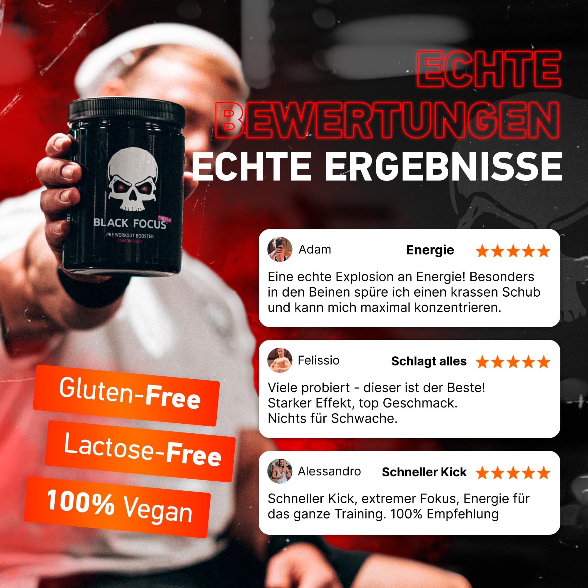 Pro 3.0 Hardcore Pre Workout Booster - Trainingsbooster mit Koffein, L-Citrullin, Zynamite & Oxystorm - Pump & Fokus - Energy Booster für Gym & Fitness - Dragon Fruit Geschmack - 400g