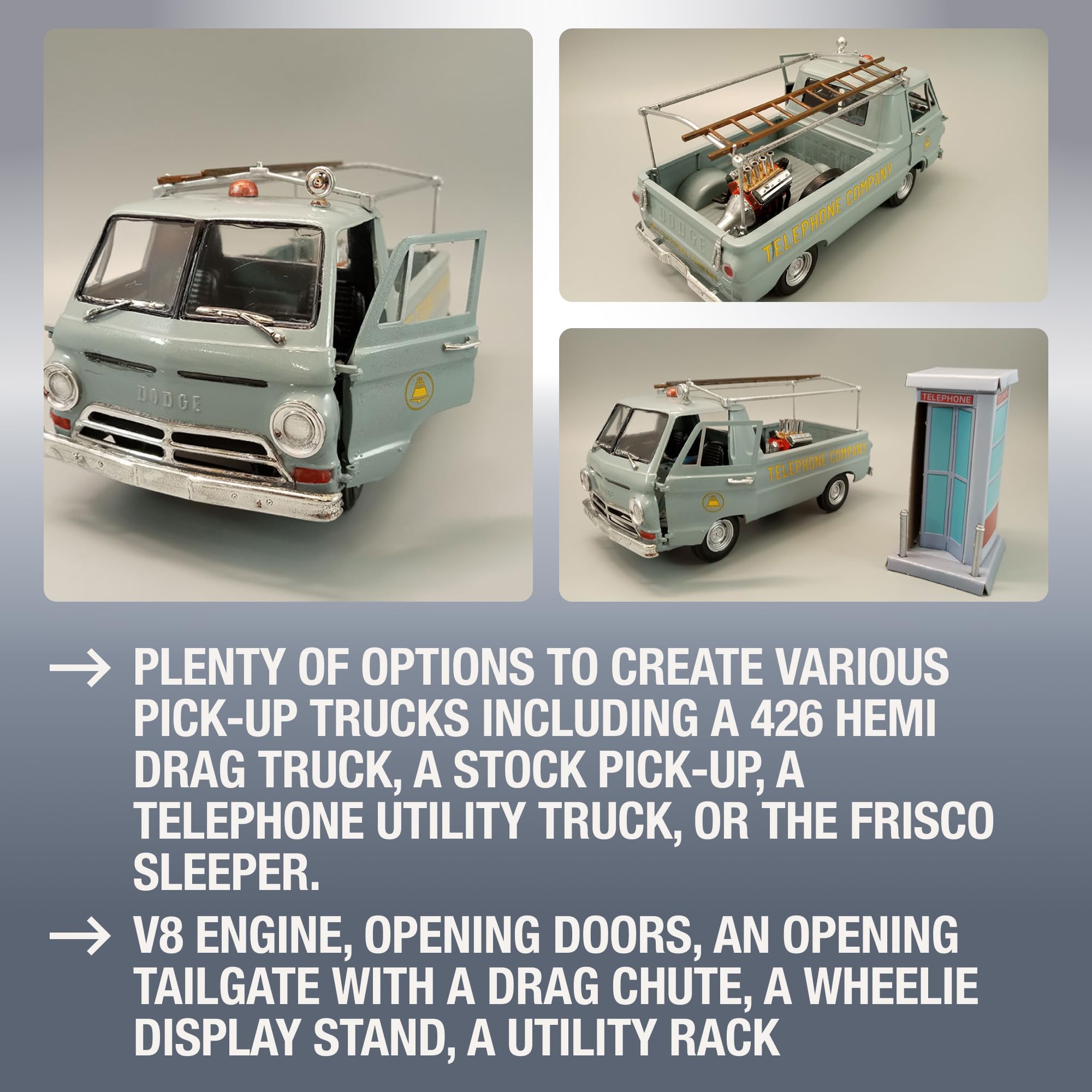 AMT 1966 Dodge A100 Pikap Dokunmatik Ton Terör 1:25 Ölçekli Model