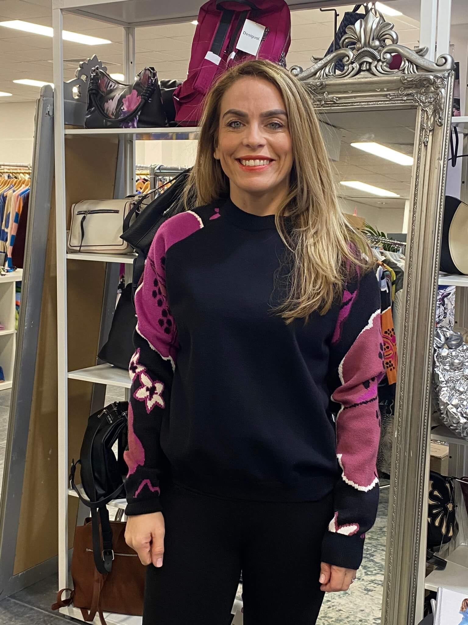Desigual Jersey de Punto Plano para Mujer Sudadera Mujer