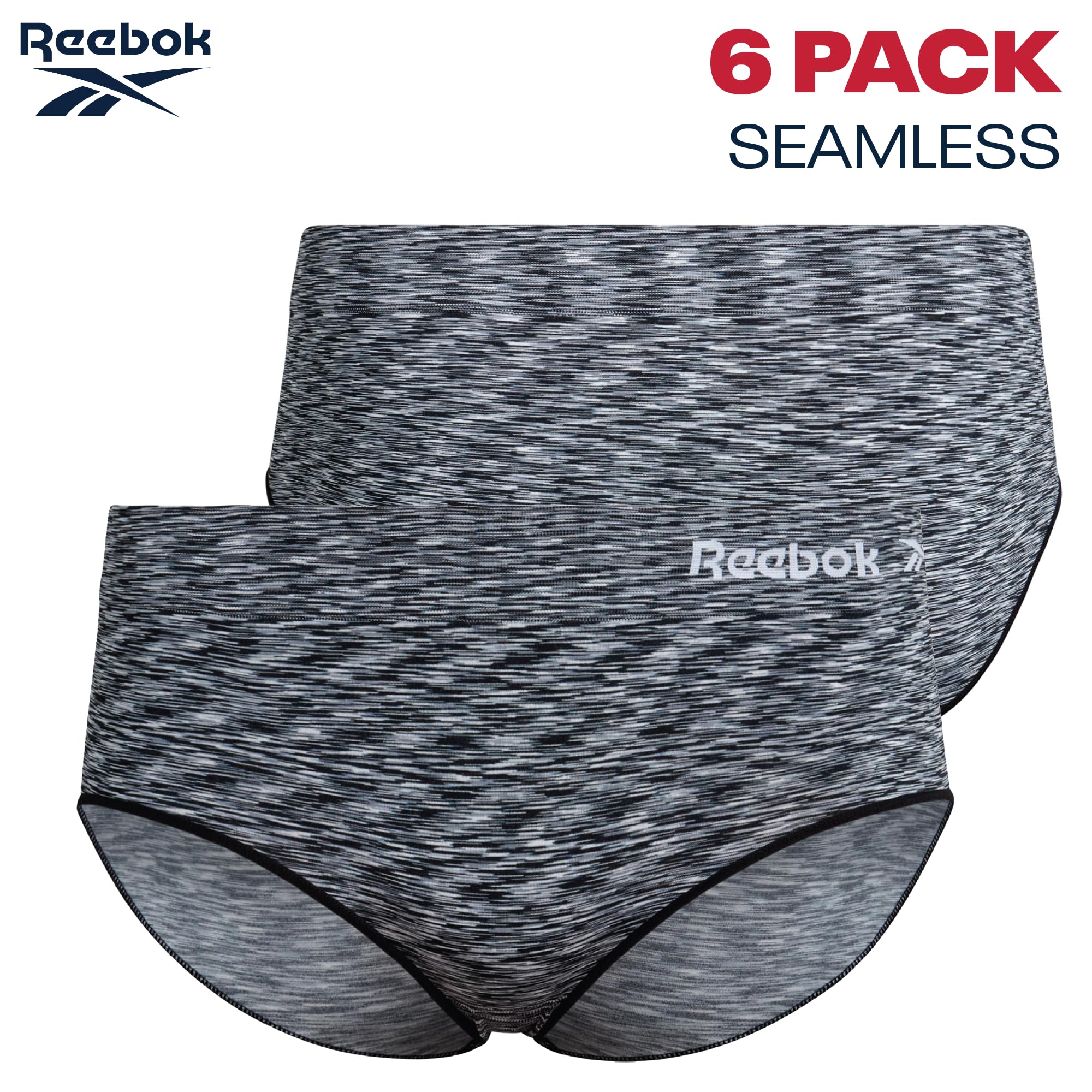 Reebok Mutandine hipster da donna, taglie forti, confezione da 3/6 pezzi, biancheria intima senza cuciture da donna, realizzate per adattarsi alle tue curve