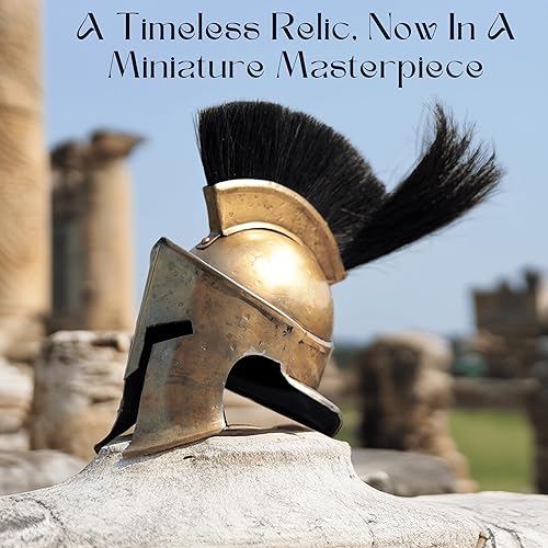 Miniatura 4 de Colección Royal Heritage: Nagina International - Casco romano espartano griego rey Leonidas en miniatura, auténtica réplica de películas 300 para