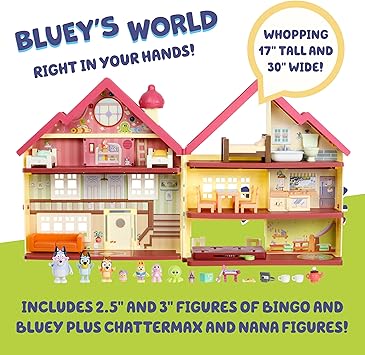 Bluey House Playset for Kids, XL Ultimate Interactive Lights and Sounds Playhouse Toys, Includes Dance Floor, Dollhouse, Toy Set Ages 3+