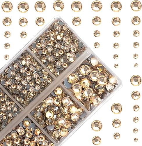 Mezcla de 4000 piezas de cristales redondos, gemas, piedras de vidrio, bisutería plana