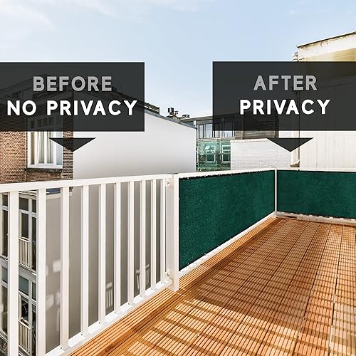 Miniatura 7 de ASTEROUTDOOR - Pantalla de privacidad para balcón y valla de 6 x 50 pies, 90% de clasificación de sombra, tela de polietileno verde de 6.00ozm