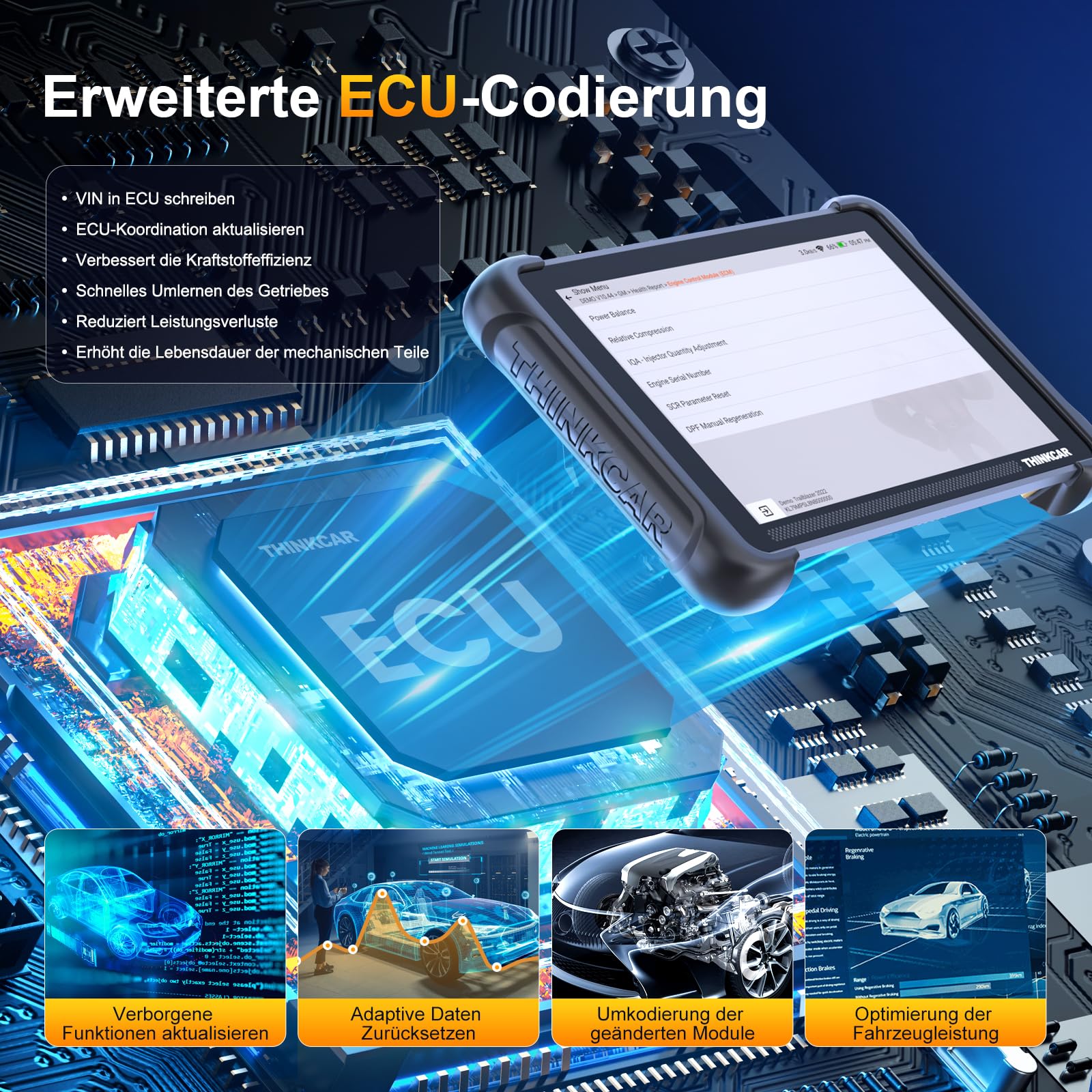 ThinkScan 689BT OBD2 urządzenie diagnostyczne, samochód z funkcją resetowania 34+ i pełną diagnostyką systemu, czytnik samochodowy do aktywnego testowania, kodowanie ECU, sterowanie dwukierunkowe
