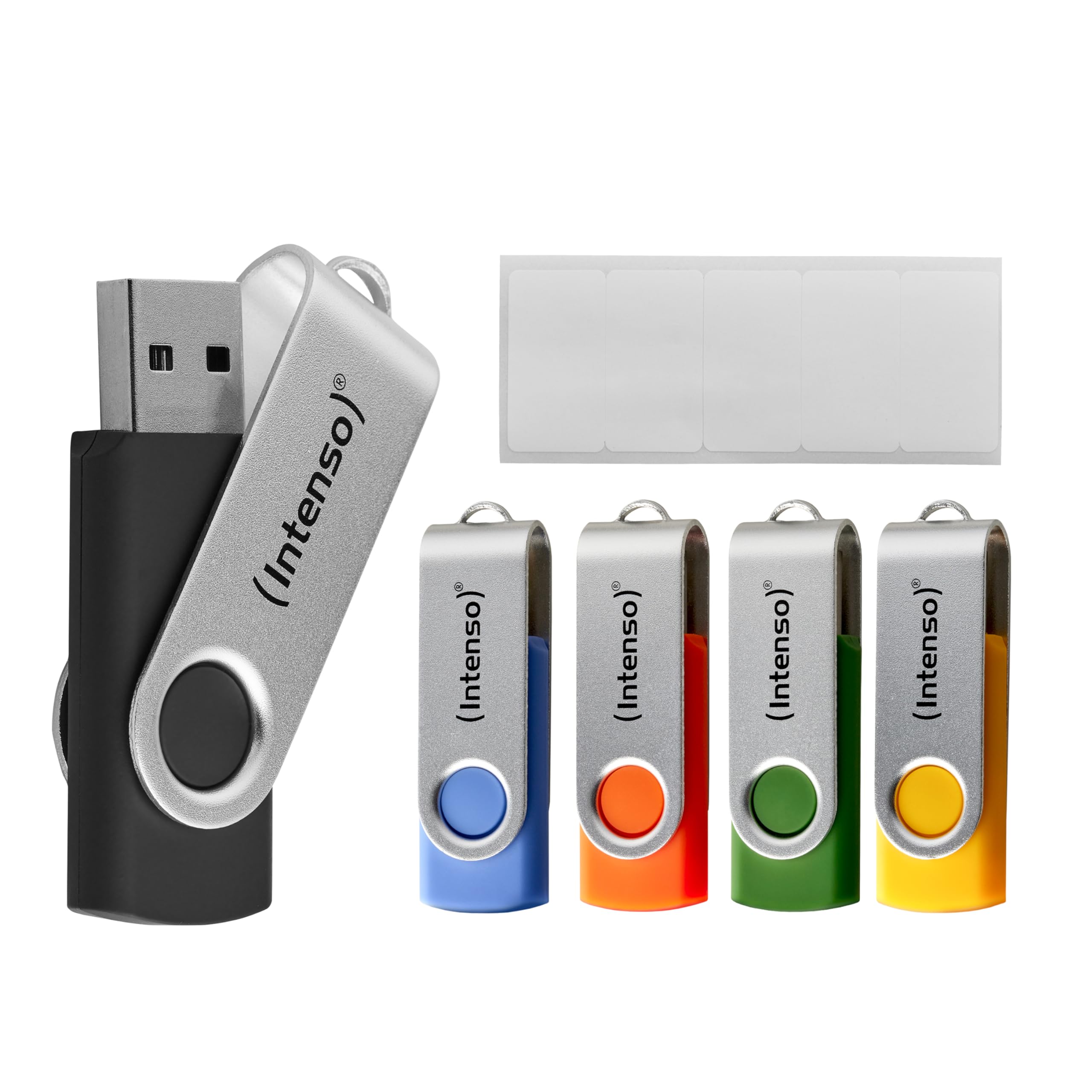 Intenso Office Line USB-Stick 5X 64 GB – Set mit USB-A 3.2, farblich sortiert