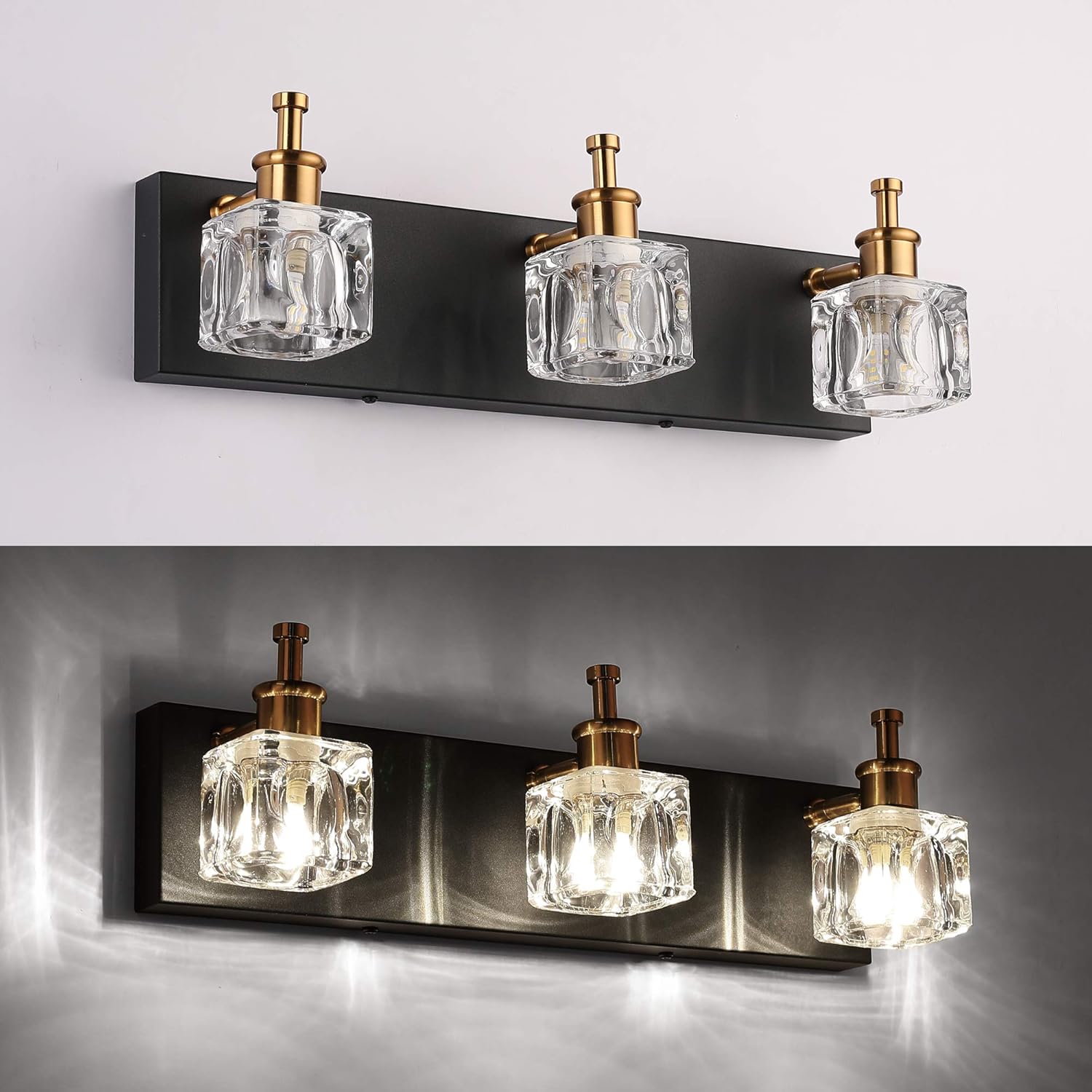 Buy PRESDE Modern Black Bathroom Vanity Light Fixtures Over Mirror LED
