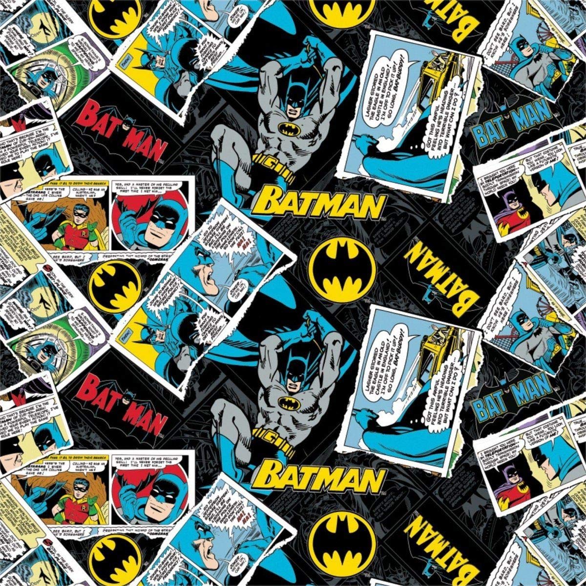 Camelot Fat Quarter Batman Comic Cut Out Dc Comics 100% Cotton Quilting Fabric