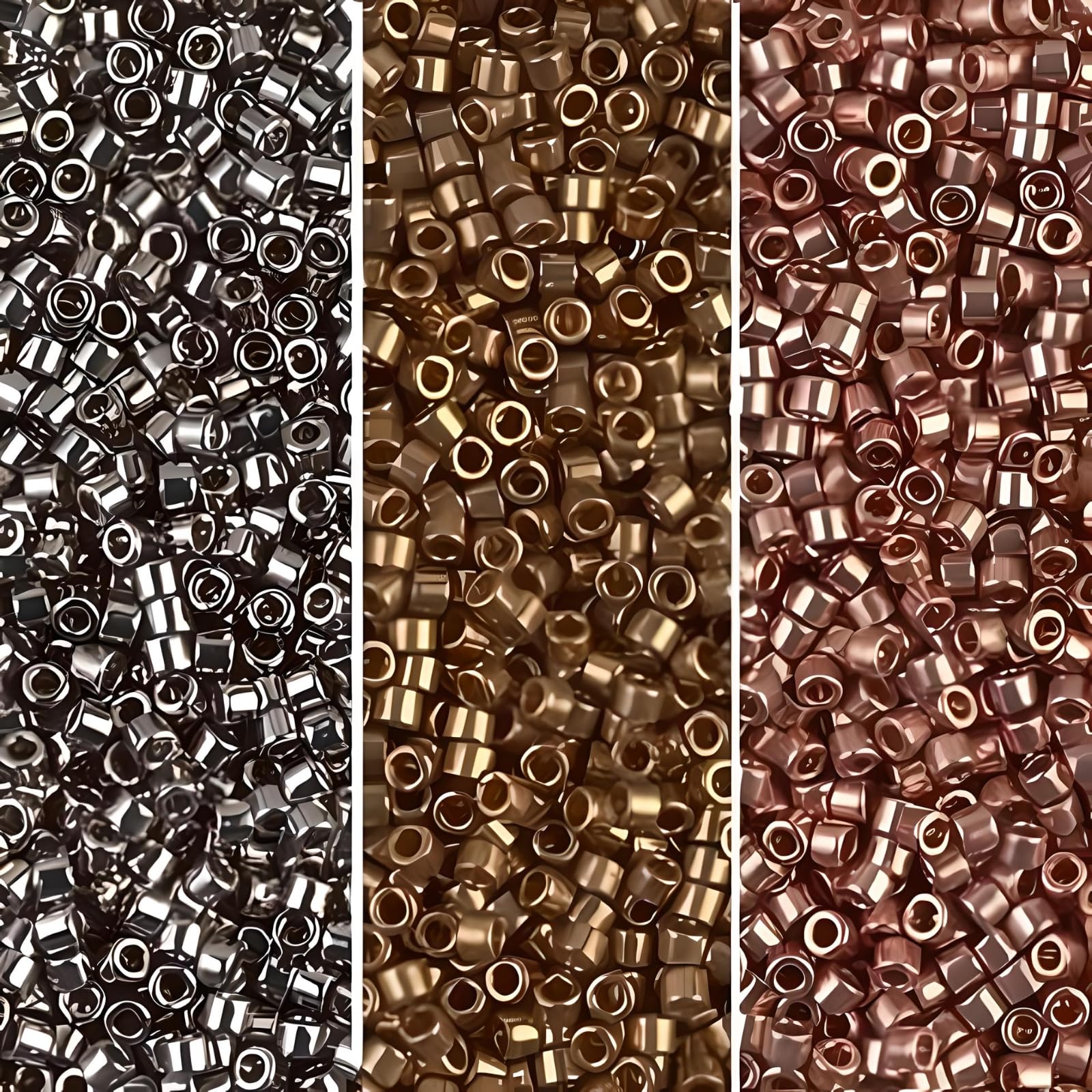 Miyuki Delica Seed Beads Bundle: misura 11/0, Metallics Collection DB021, DB022L, DB040-3 tubi da 7,2 grammi