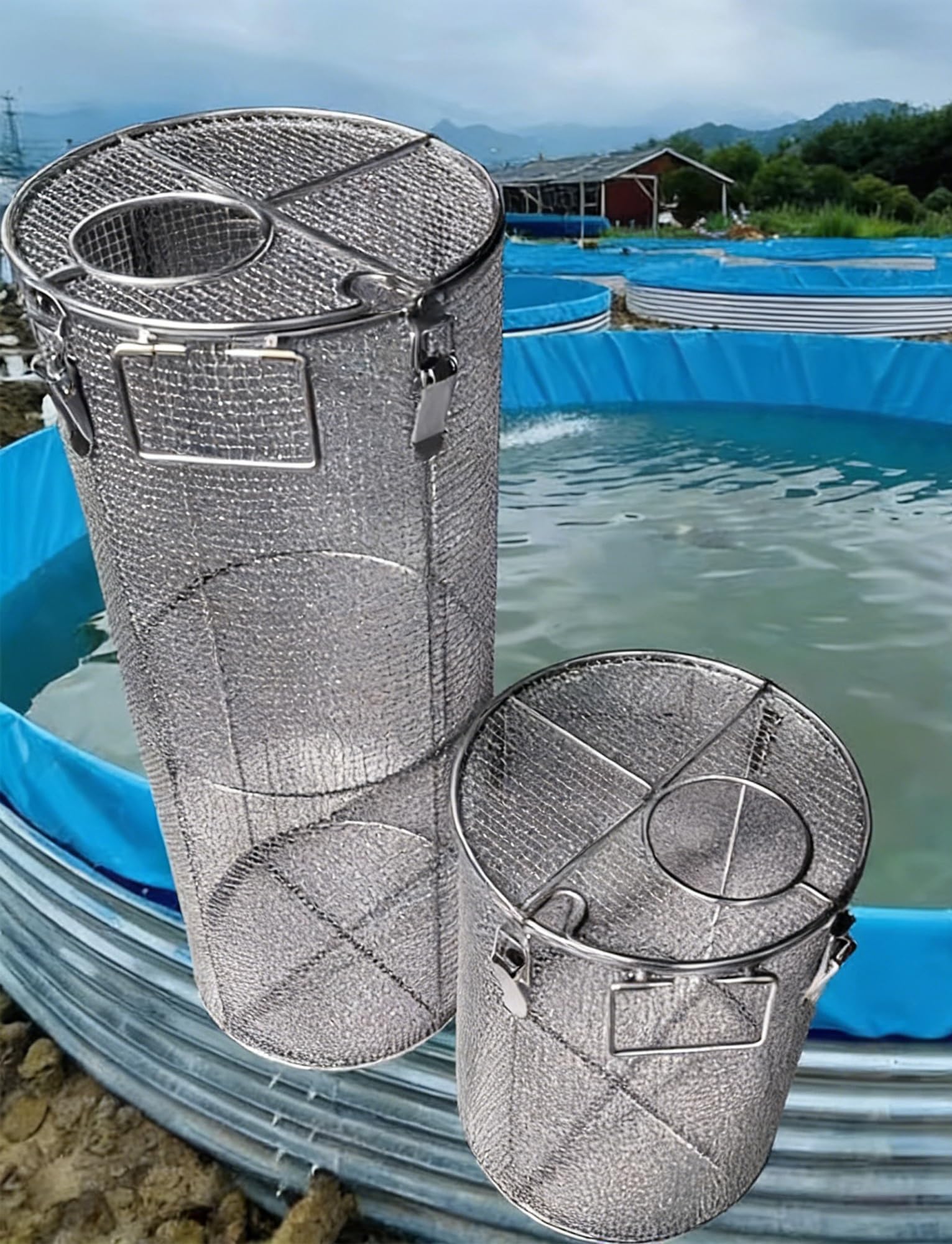 Protezione per pompa sommergibile in acciaio inossidabile, protezione resistente per filtro anti-intasamento per pompa pozzo stagno