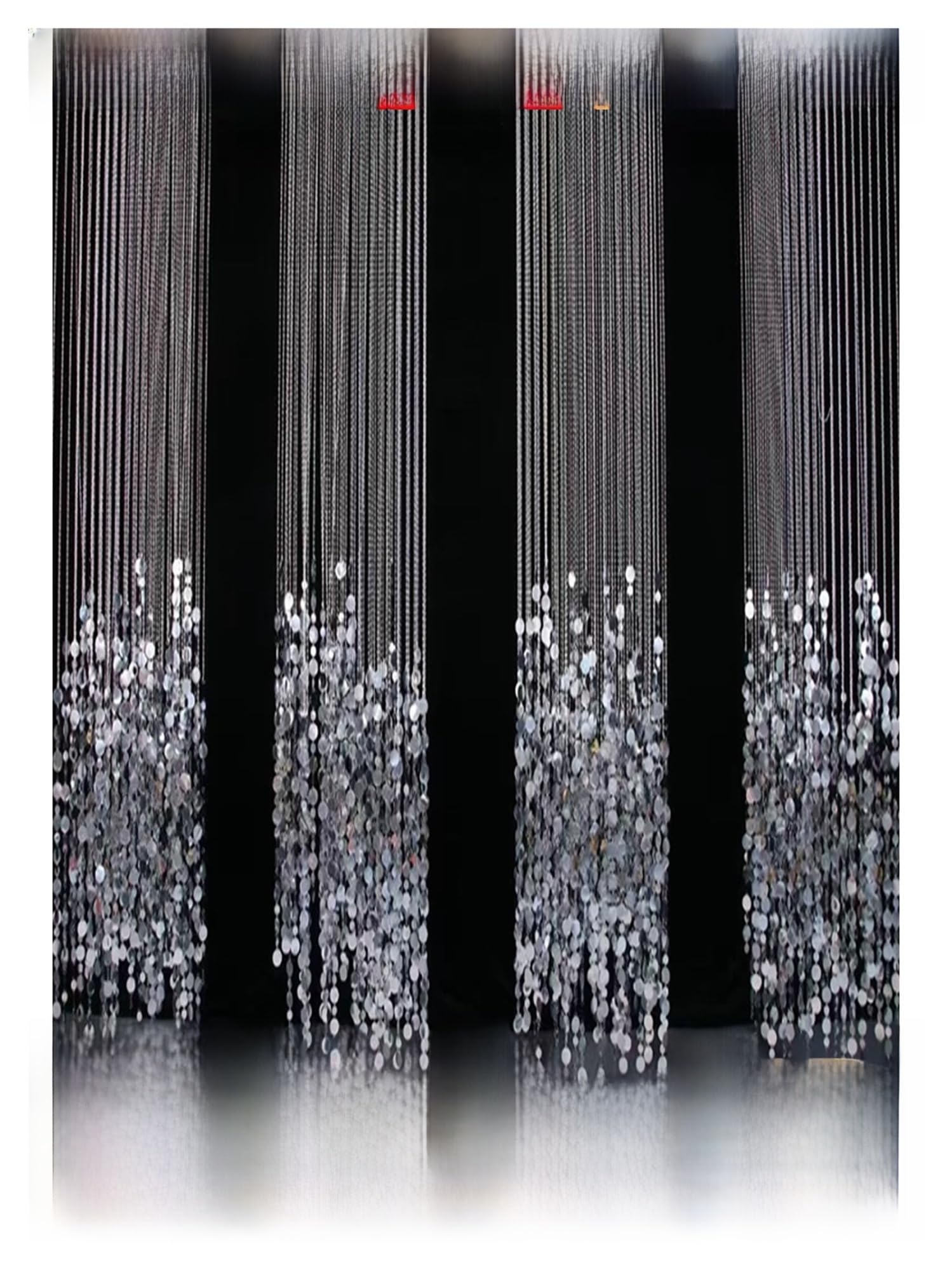 Cortina de cuentas cristal acrílico, decoración colgante lentejuelas plateadas | Cortina cuentas cristal acrílico, decoración colgante lentejuelas plateadas, arreglo jardín for salón banquetes boda