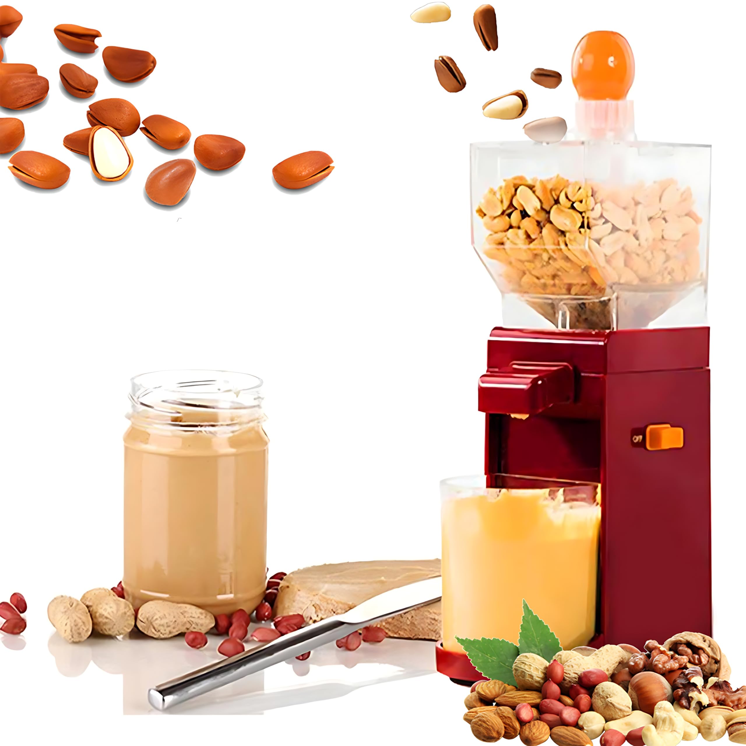 MRKU Peanut Nut Butter Machine,Electric Maker,500ML,Household Butter Mixer Maker,Almond Cereal Grain Grinder Mills Machine,for Corn Cashews Hazelnuts Almonds