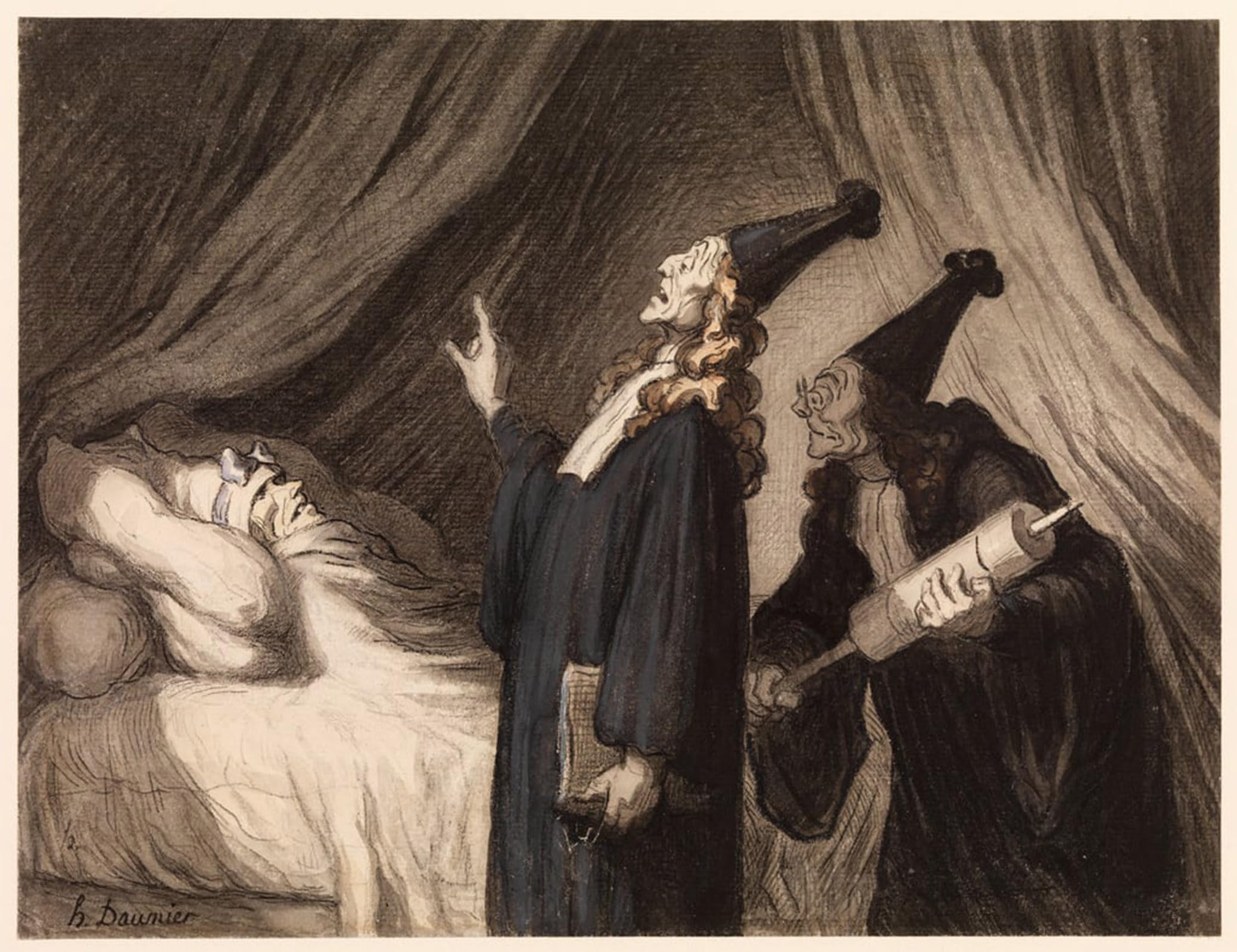 SERENDIPITP Abstract Painting Mural Print Picture Wall Decor Painting Imaginary Sick by Honoré Daumier Vintage Wall Artwork for Home Decor 60x90cm