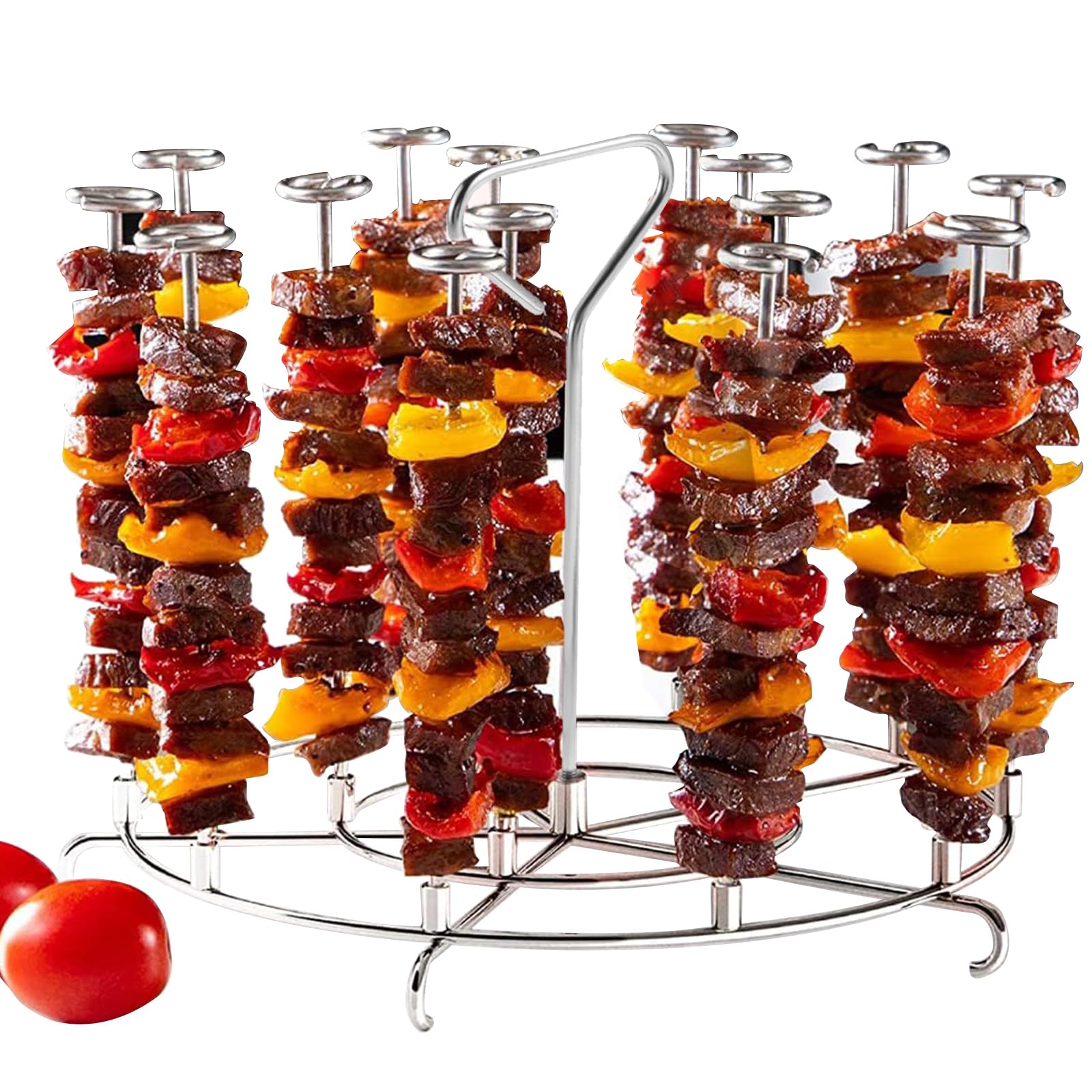 DRELD Stainless Steel 8QT Skewer Stand, Compatible with Ninja Foodi Air Fryer - Kebab Grill Rack Holder, Kabob Accessories for Instant Pot, Pressure Cookers