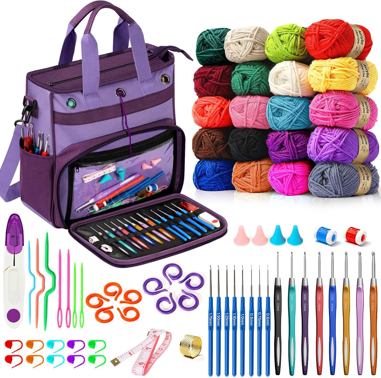 Amazon.com: Spardar 74 pcs Crochet Kit, Crochet Kits for Beginners
