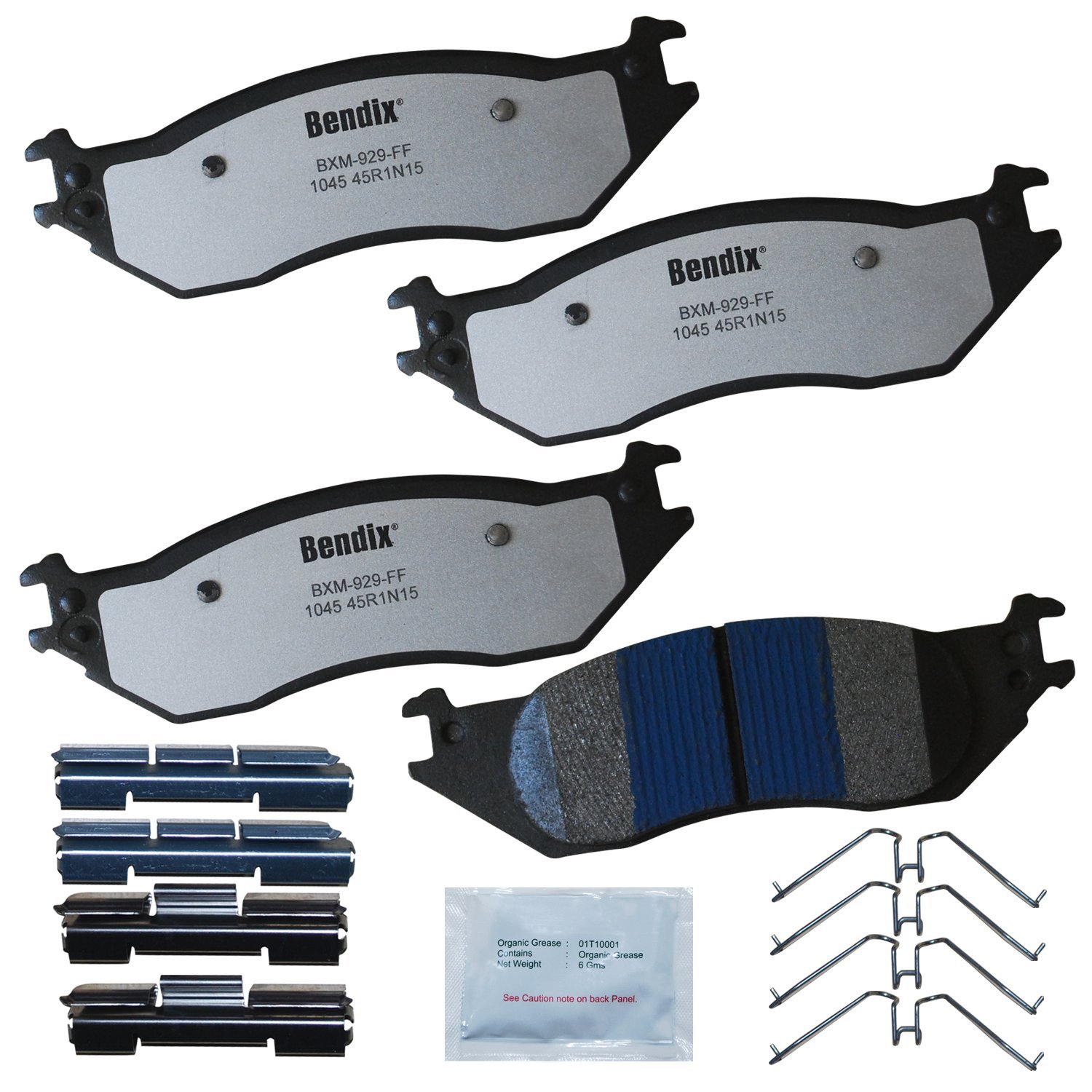 Bendix Fleet Metlok MKD1045FM Semi-Metallic Front Brake Pads for Ford E-150 2007-2004, E-150 Club Wagon 2005-2003, E-150 Econoline 2007, Econoline 2006-2004