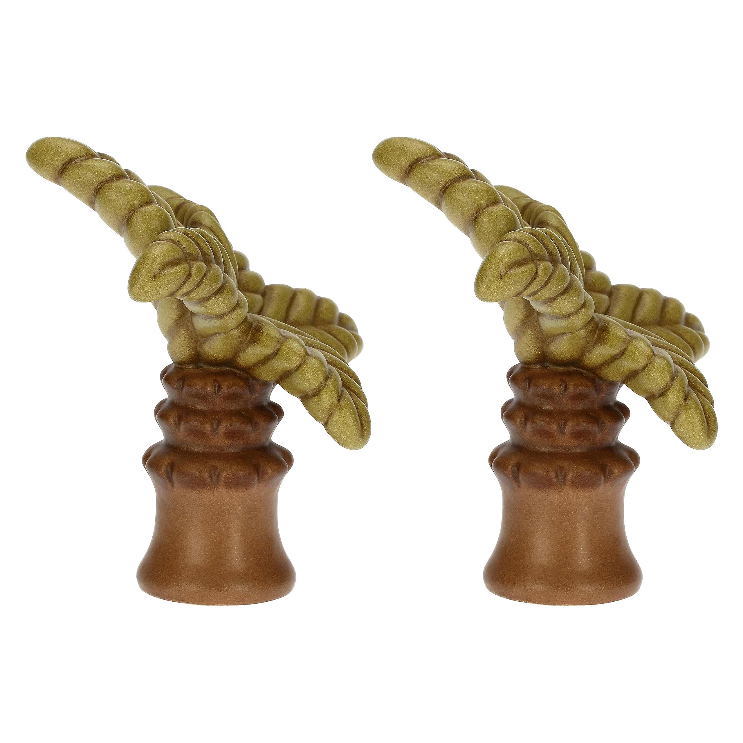THUN - Set 2 Palme in Ceramica Decorata a Mano, Linea Presepe Classico, Decorazioni Natale Casa, 11 cm h