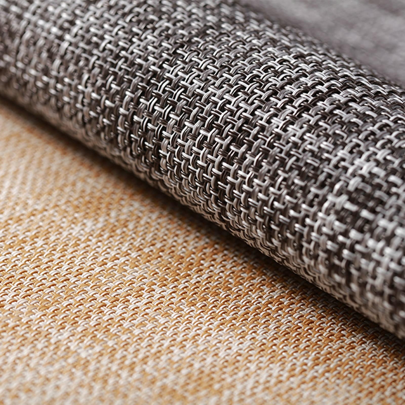 KnSam Juego de 6 manteles individuales navideños, ovalados, 70 % vinilo, 30 % poliéster, lavable, ovalado, monocolor, resistente al calor, color gris moderno, para cocina y hogar, 45 x 30 cm