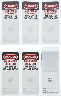 Master Lock 0411-5705 Lockout Tagout Photo Identification labels for 411 Safety Padlocks, Pack of 6
