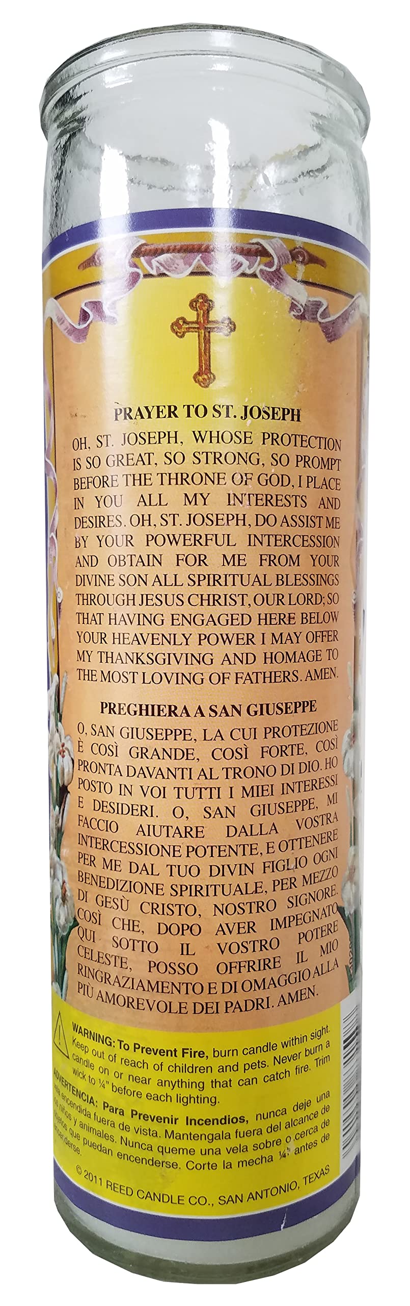 St. Joseph (San Giuseppe) Devotional Pillar Candle
