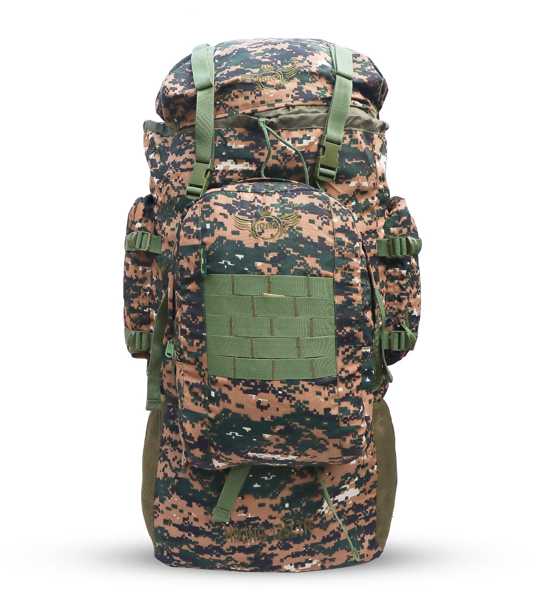 Army Rucksack Bags for Travelling Hiking, Extra Spacious, One in two, detachabale small backpack (Mehdi Green)-image-47