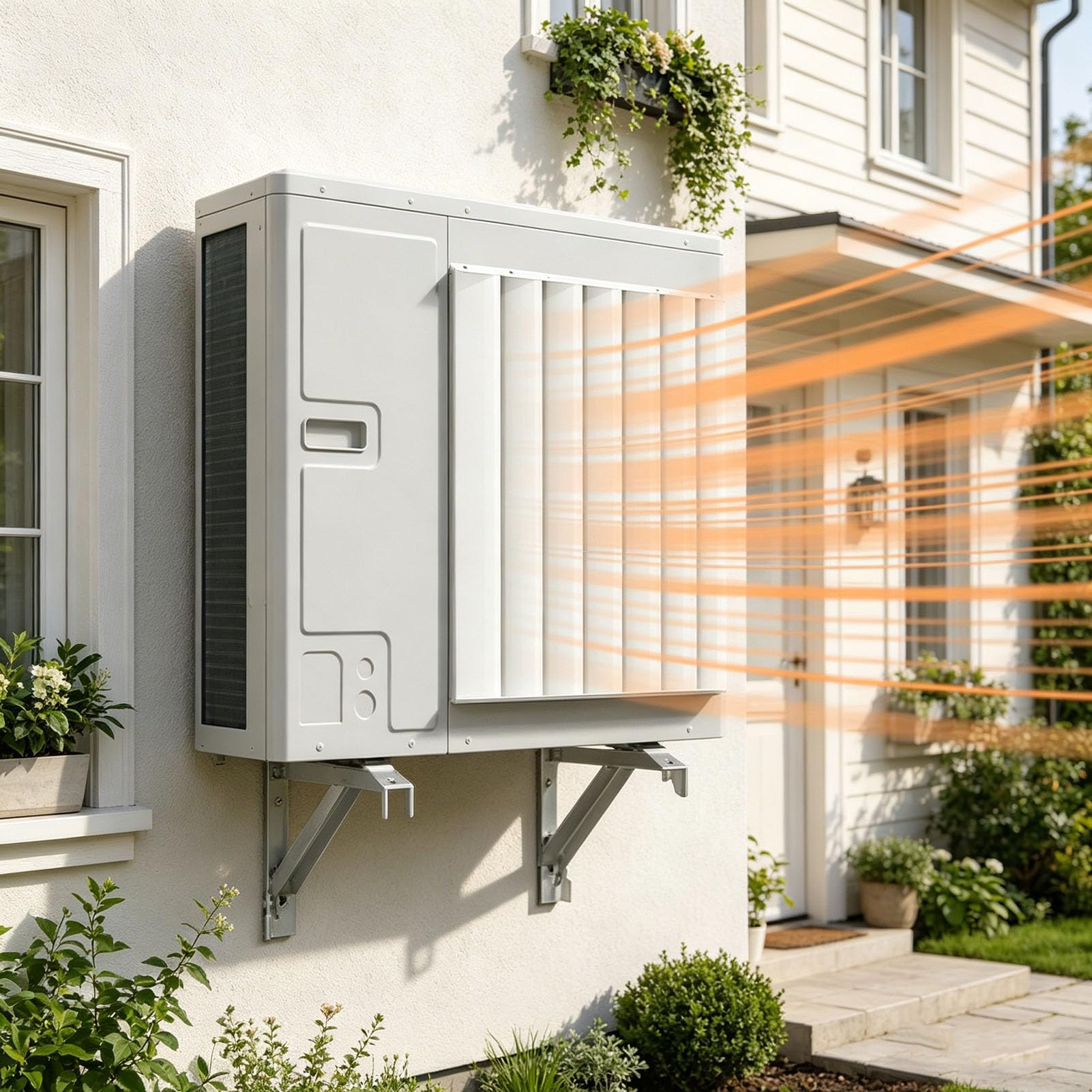 Lyvqzpwlr One Color Ac Wind Guide, Outdoor Ac Unit Cover Steel Baffle Wind(50 * 50Cm)